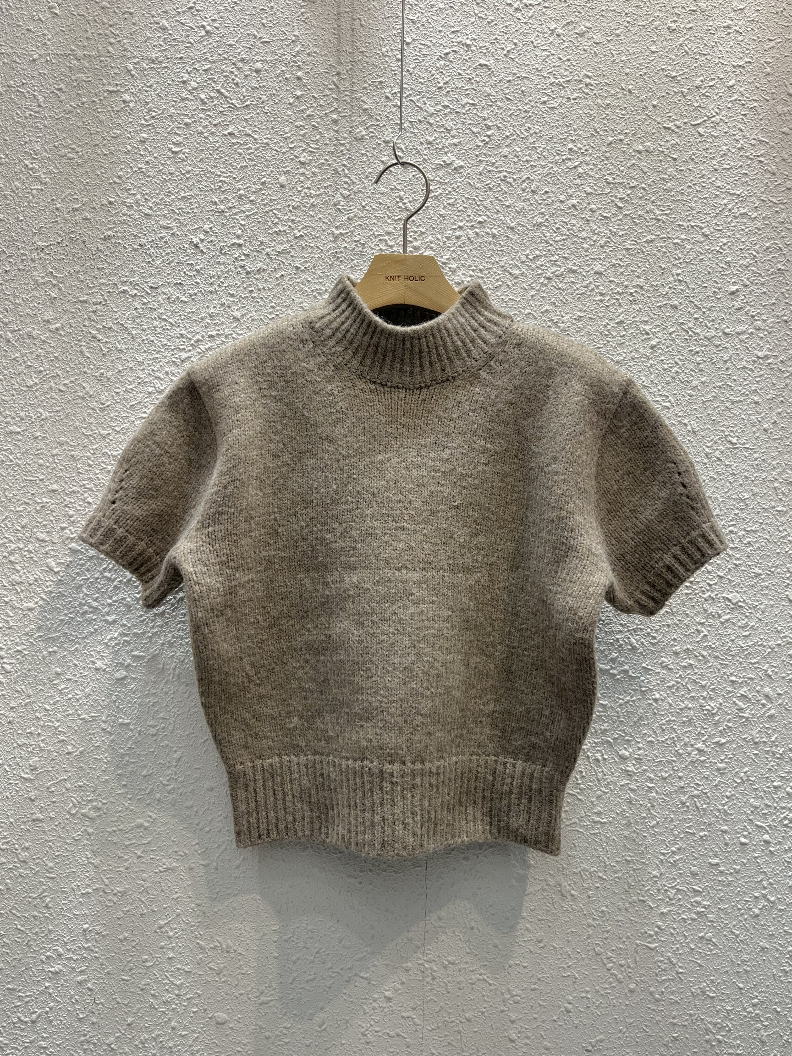 ハイネック半袖セミクロップド無地カラーニット | 詳細画像16