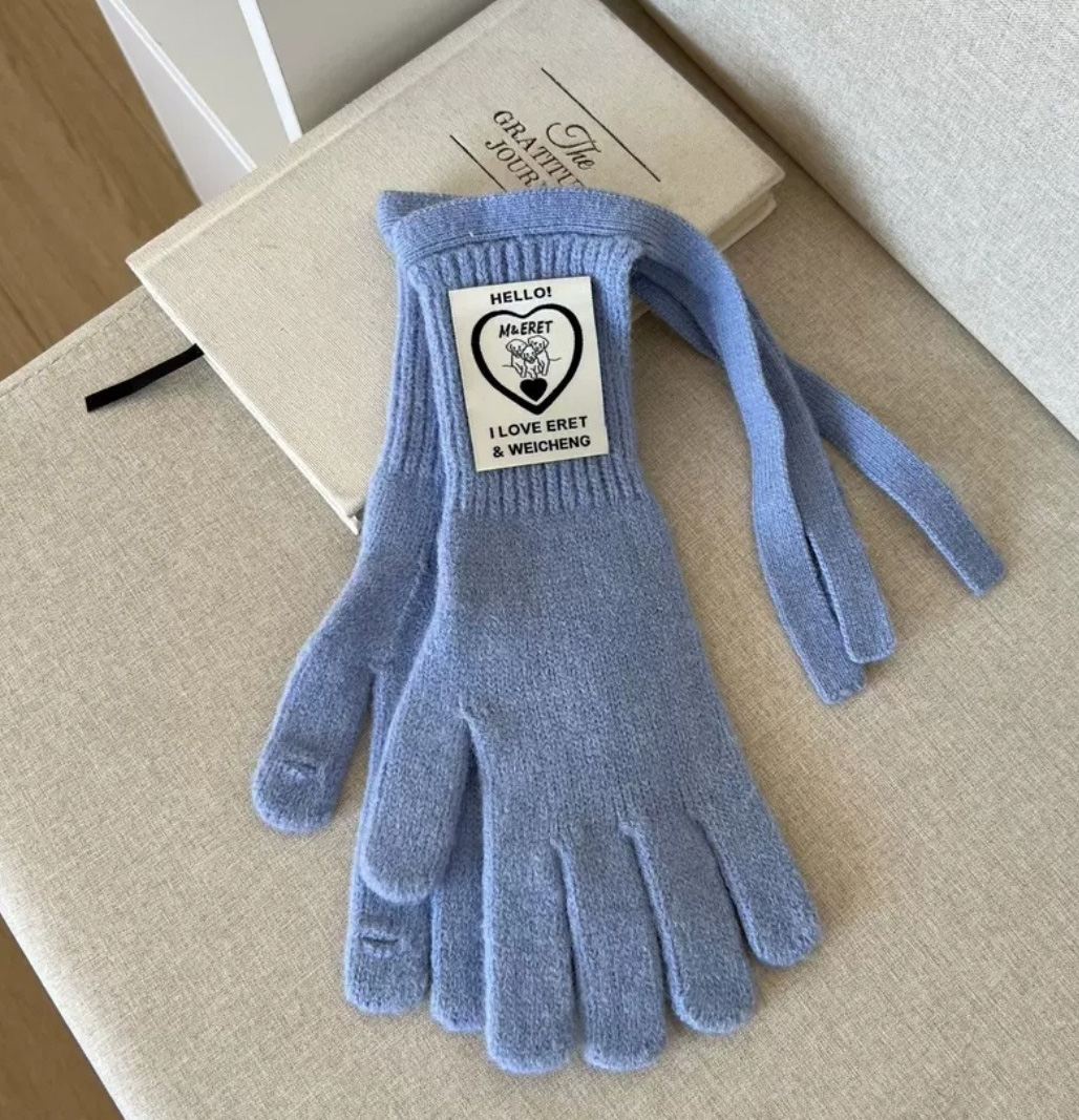 ウール混リボンパッチフィンガーホール手袋 | 詳細画像2