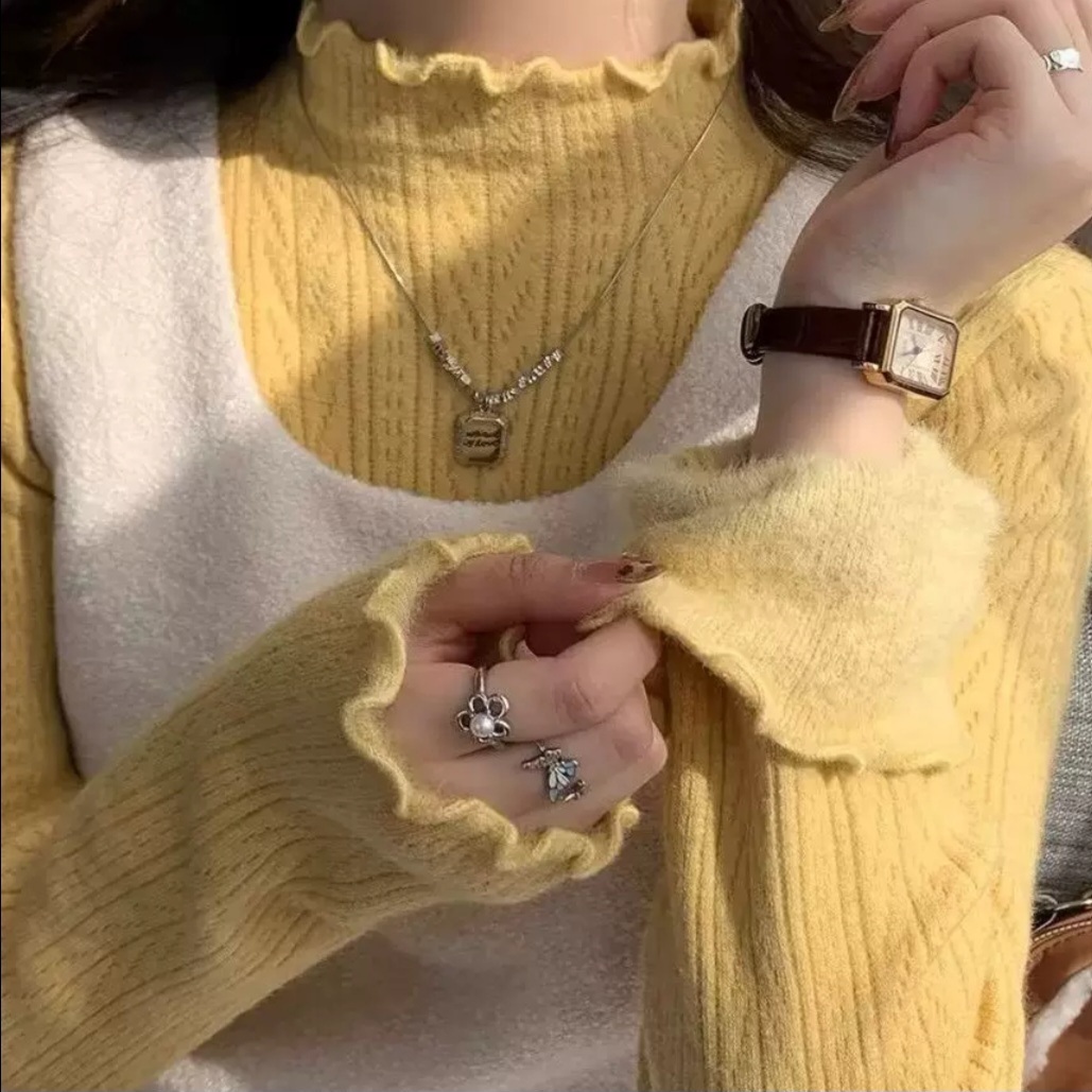 裏起毛ハーフネックメロウケーブルニット | 詳細画像2