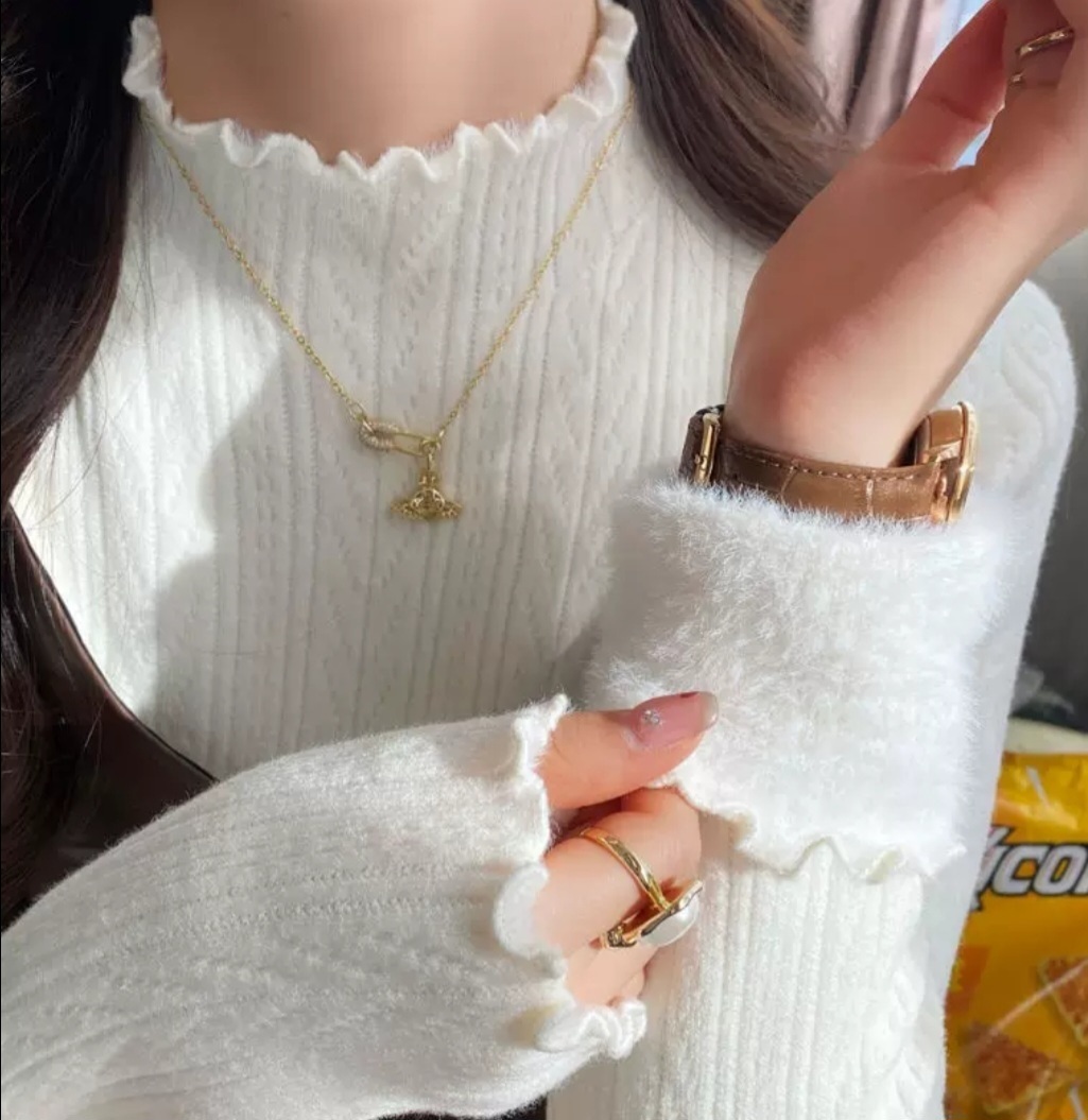 裏起毛ハーフネックメロウケーブルニット | 詳細画像4