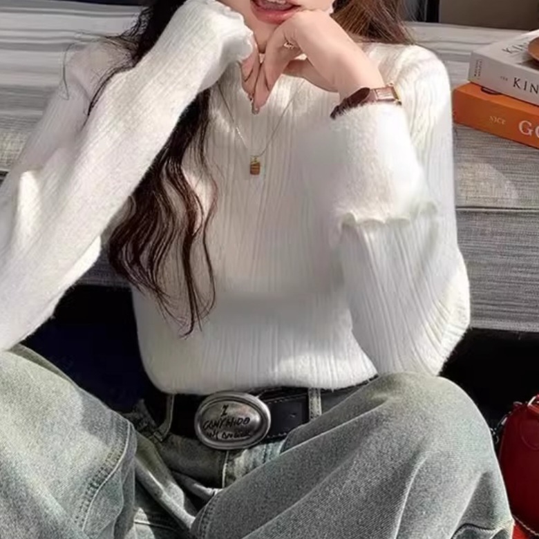 裏起毛ハーフネックメロウケーブルニット | 詳細画像7