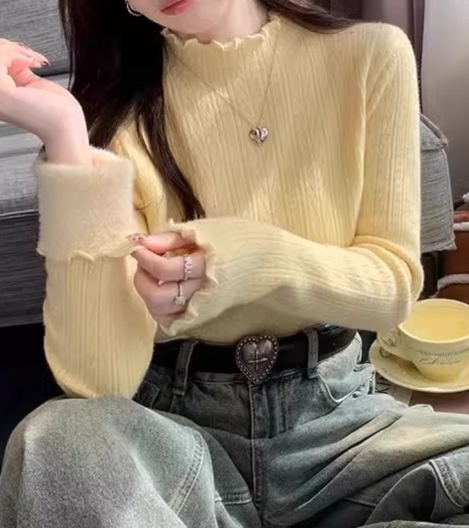 裏起毛ハーフネックメロウケーブルニット | 詳細画像9