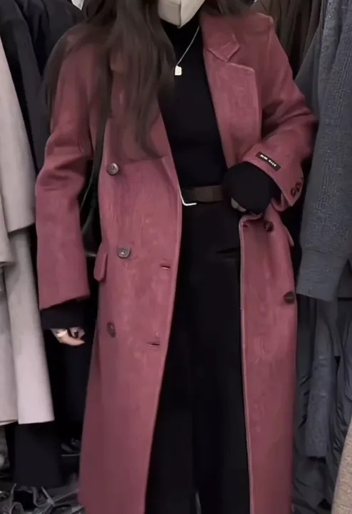 ウール混ボタンテーラードカラーロングコート | 詳細画像7