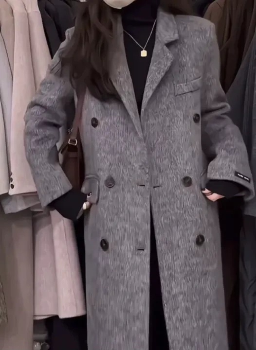 ウール混ボタンテーラードカラーロングコート | 詳細画像9