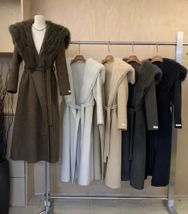 メルトンタッチフォックスファーカラーロングビッグコートファーセット | 詳細画像2