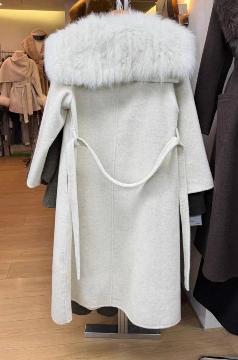 メルトンタッチフォックスファーカラーロングビッグコートファーセット | 詳細画像9