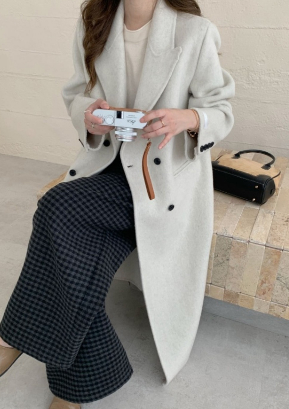 ポケットテーラードカラーロングダブルボタンコート | 詳細画像4