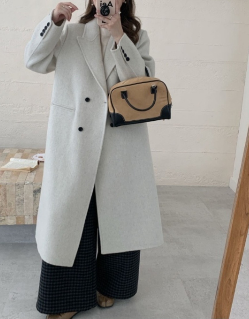 ポケットテーラードカラーロングダブルボタンコート | 詳細画像5