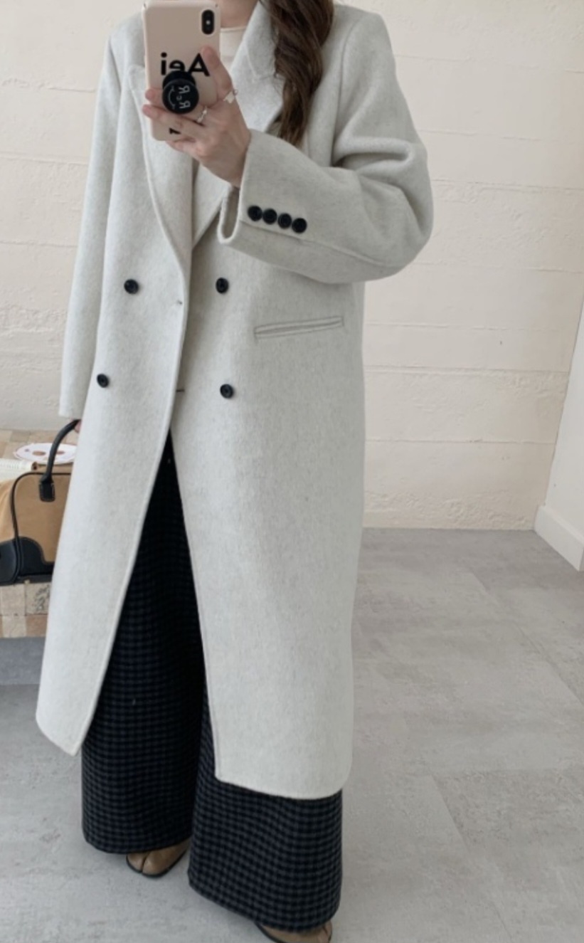 ポケットテーラードカラーロングダブルボタンコート | 詳細画像6