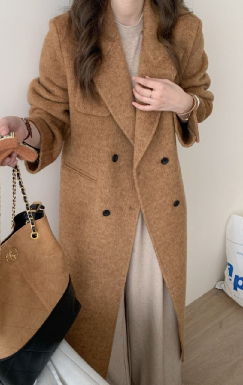 ポケットテーラードカラーロングダブルボタンコート | 詳細画像8