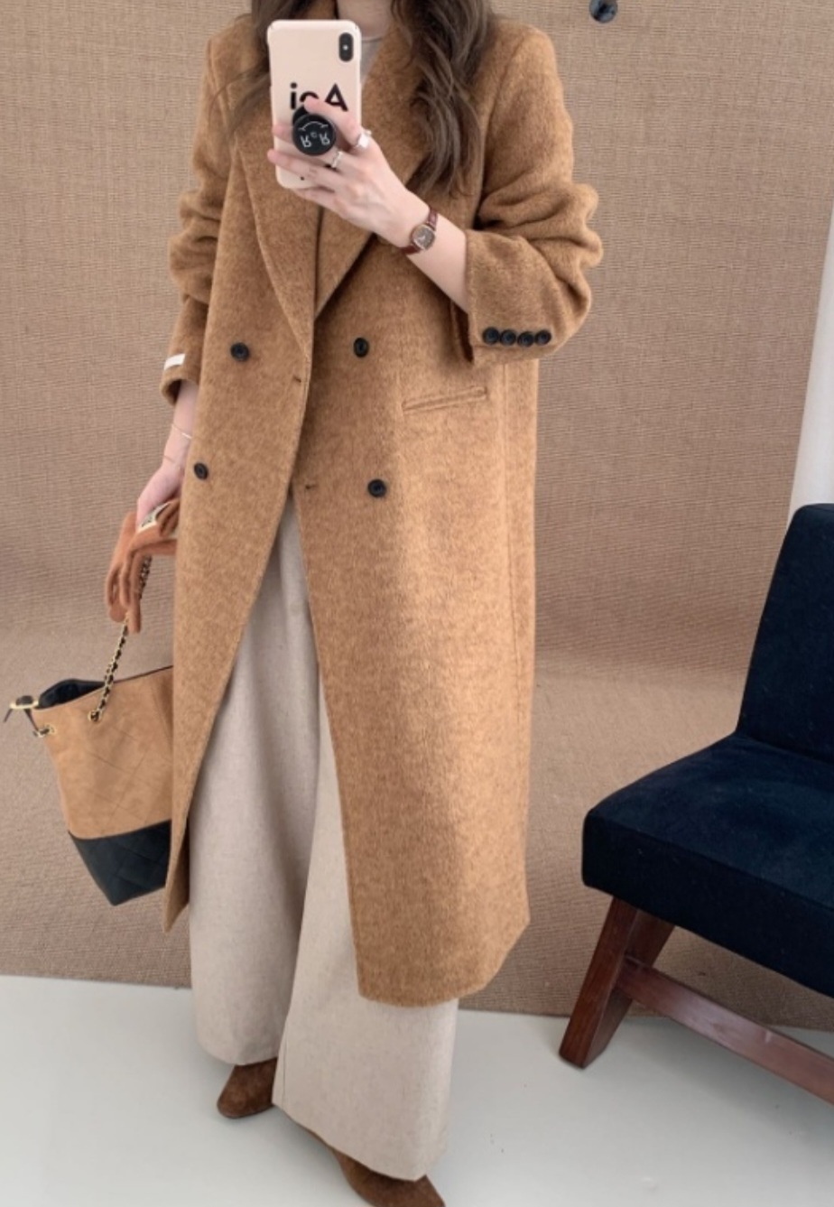 ポケットテーラードカラーロングダブルボタンコート | 詳細画像9