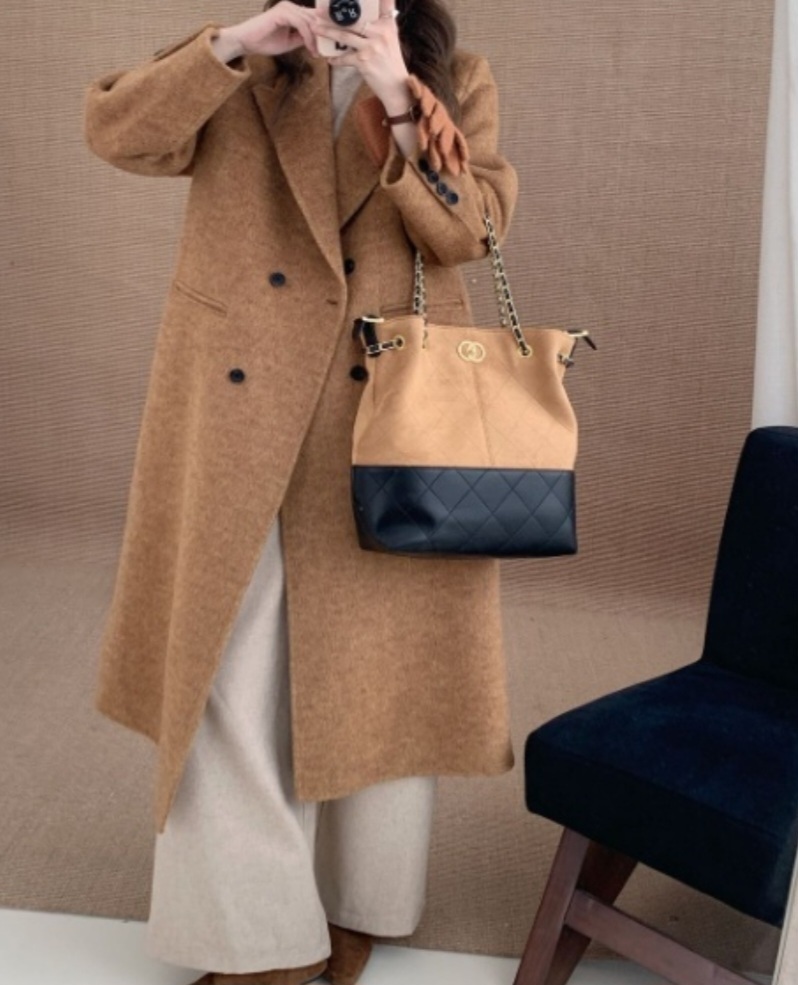 ポケットテーラードカラーロングダブルボタンコート | 詳細画像10