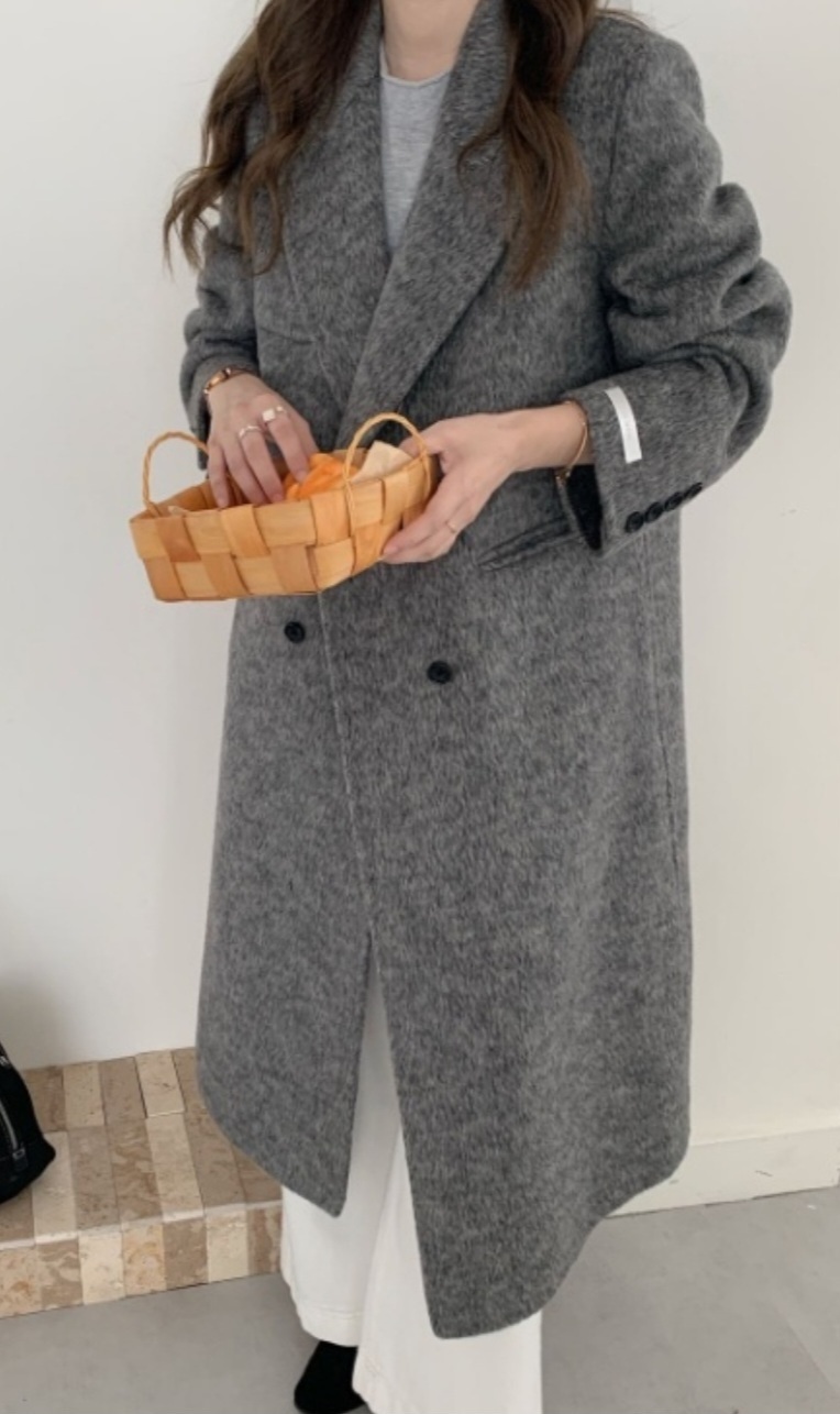 ポケットテーラードカラーロングダブルボタンコート | 詳細画像12