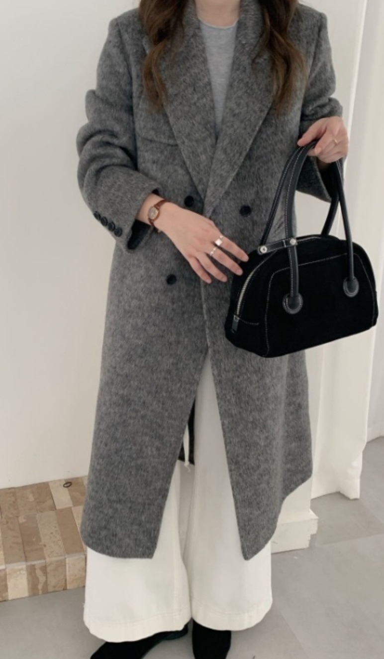 ポケットテーラードカラーロングダブルボタンコート | 詳細画像13