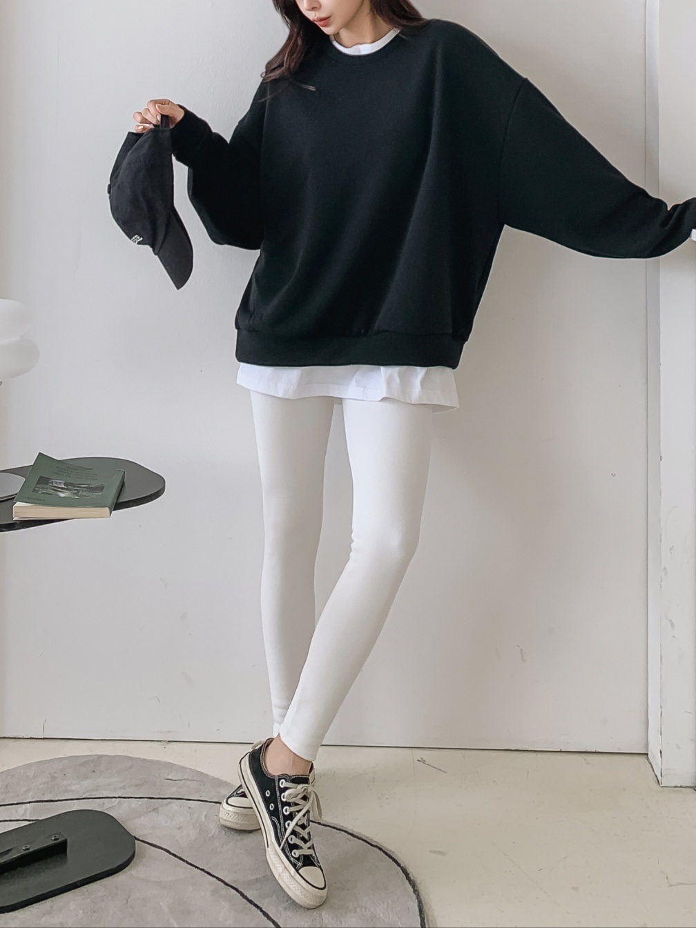 ファー裏地ウエストゴムスリムレギンス | 詳細画像4