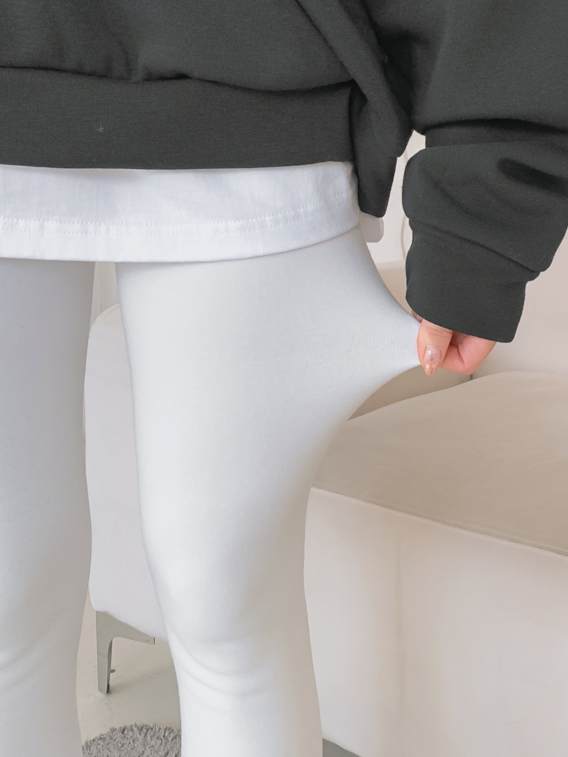 ファー裏地ウエストゴムスリムレギンス | 詳細画像10