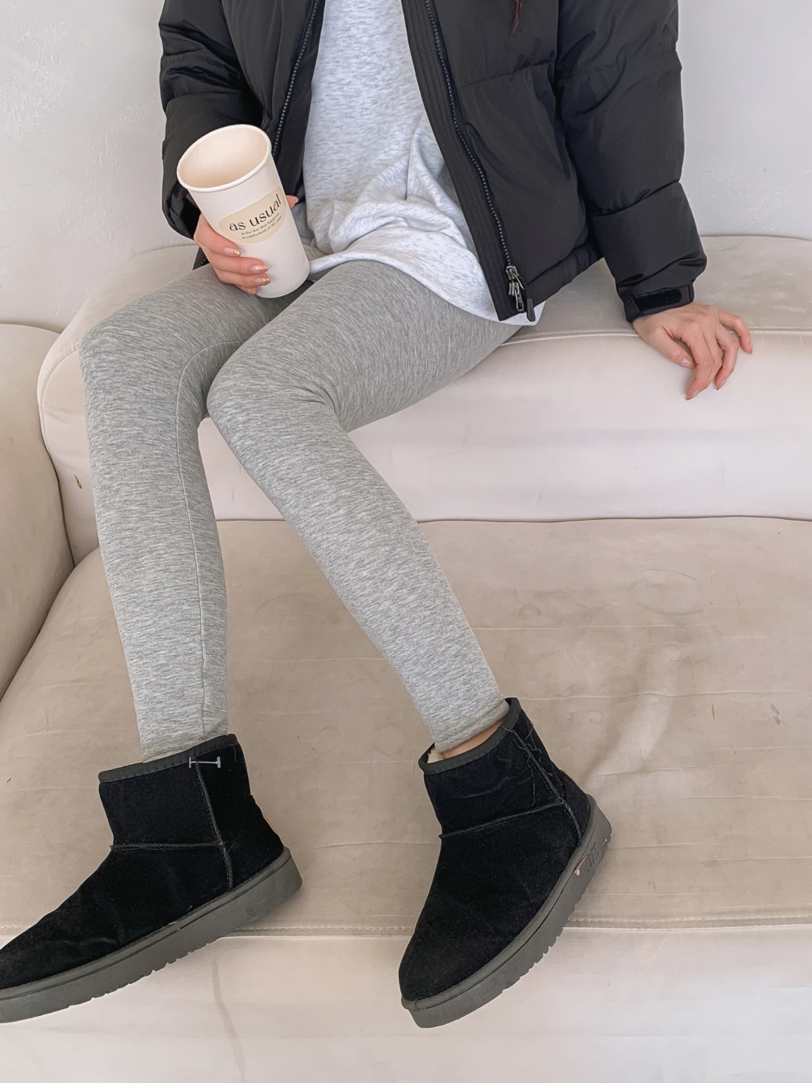 ファー裏地ウエストゴムスリムレギンス | 詳細画像18