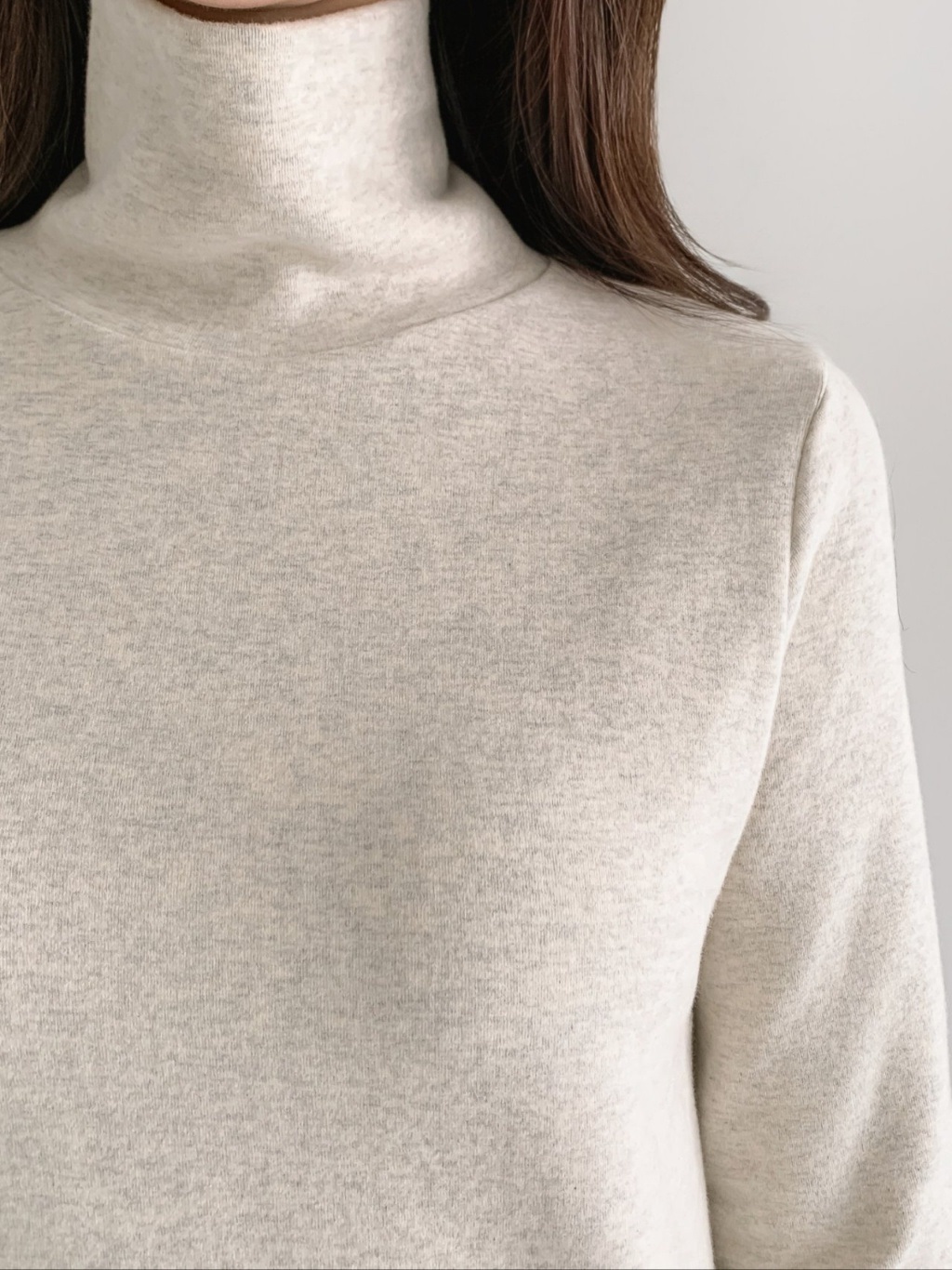 起毛ピーチ起毛ストレッチタートルネックスリム長袖Tシャツ | 詳細画像7