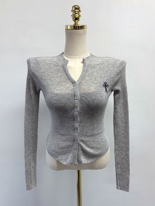 ストレッチクロップドスリムレイヤード風長袖ニット | 詳細画像13