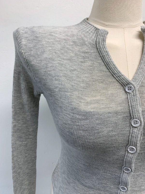 ストレッチクロップドスリムレイヤード風長袖ニット | 詳細画像14