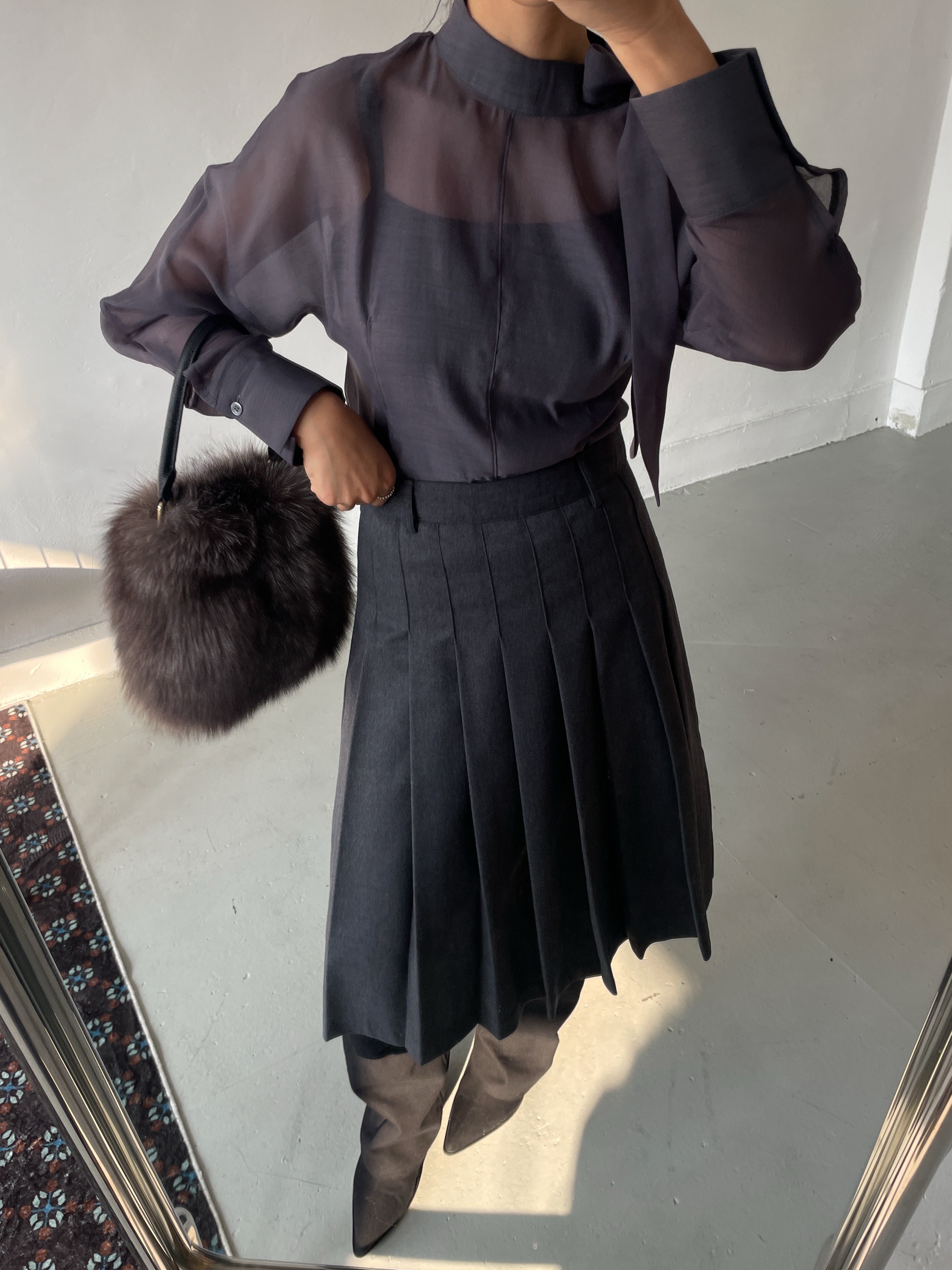 シースルーボウタイ長袖ブラウス | 詳細画像2