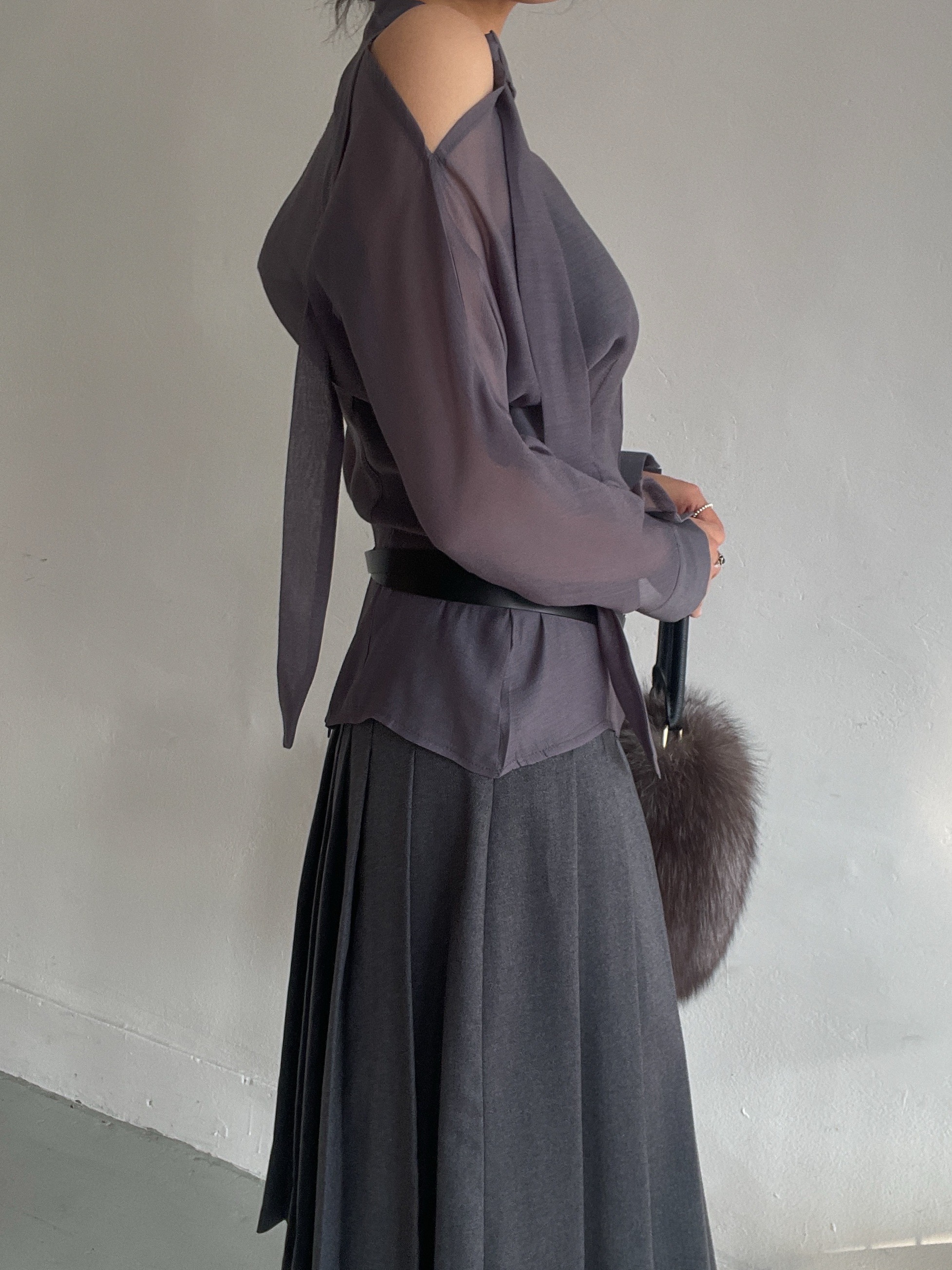 シースルーボウタイ長袖ブラウス | 詳細画像8