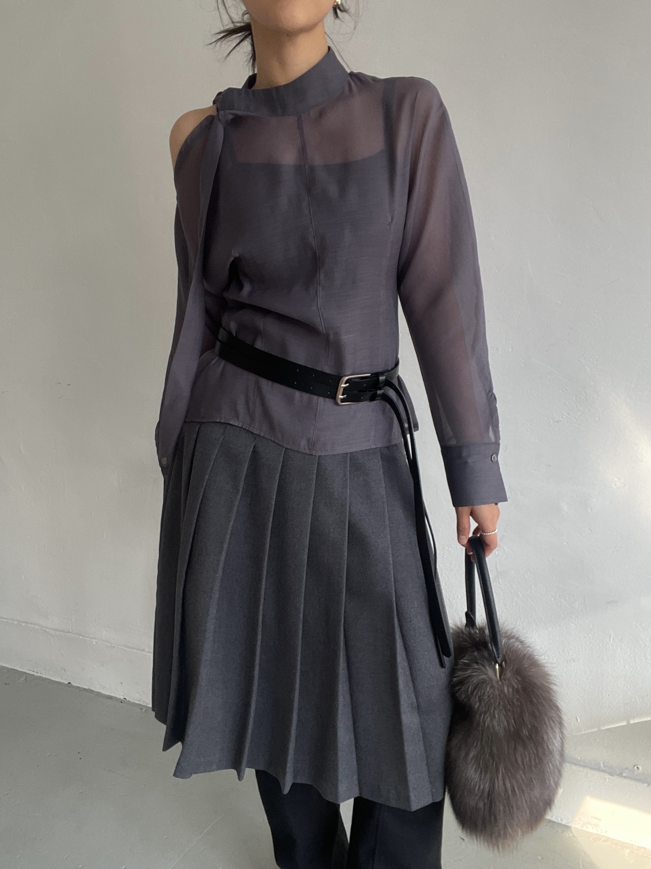 シースルーボウタイ長袖ブラウス | 詳細画像9