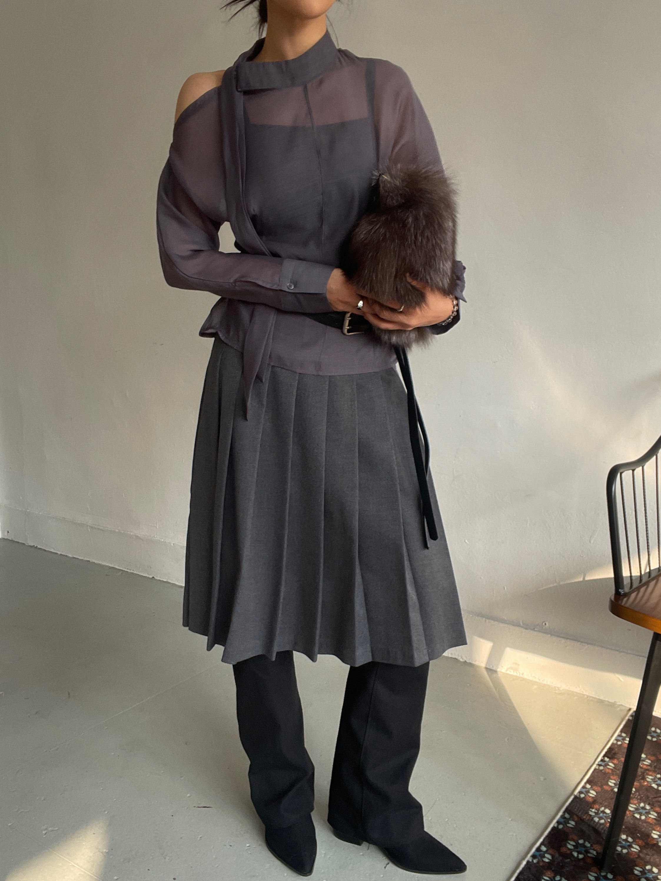 シースルーボウタイ長袖ブラウス | 詳細画像12