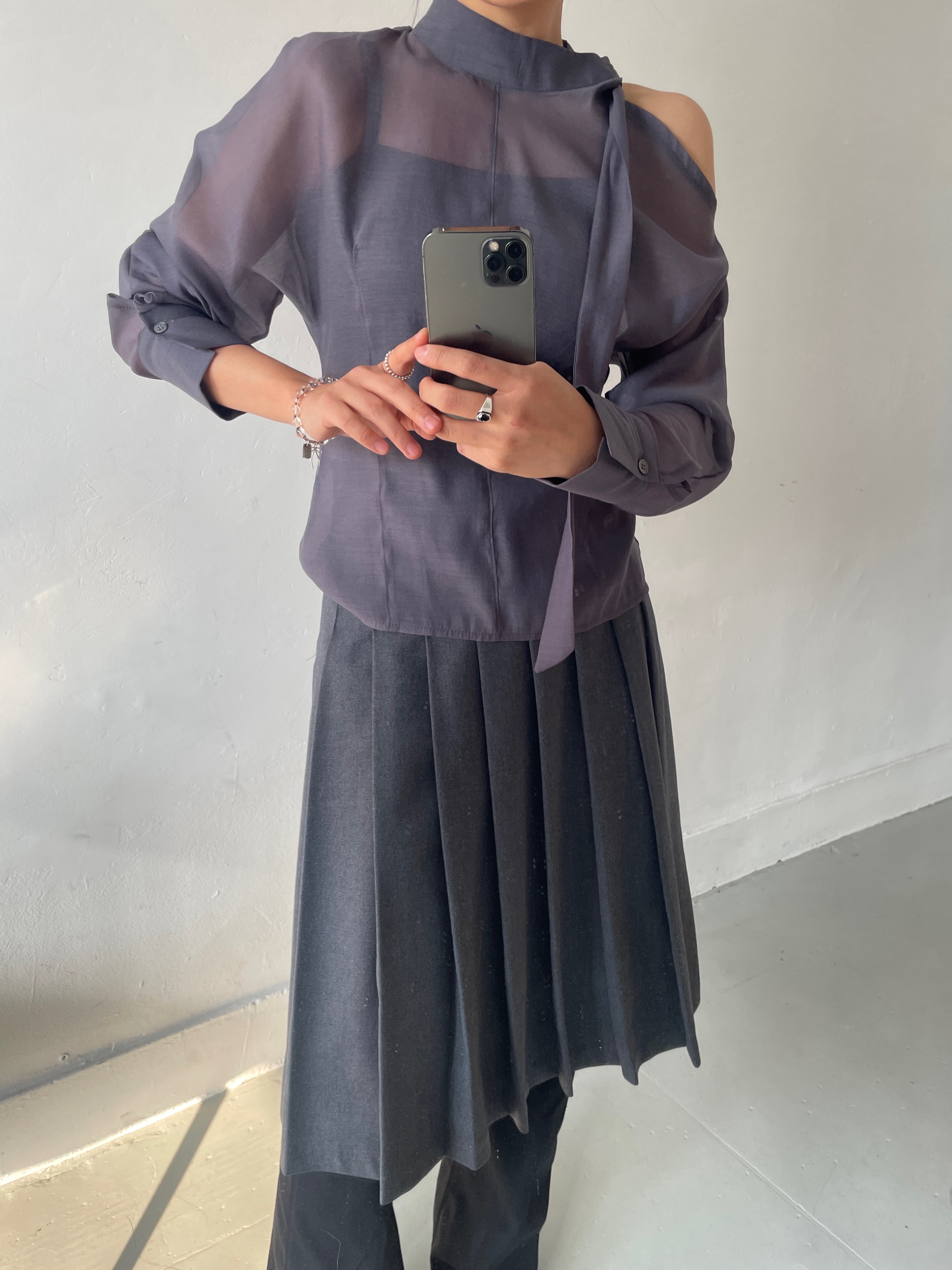 シースルーボウタイ長袖ブラウス | 詳細画像13