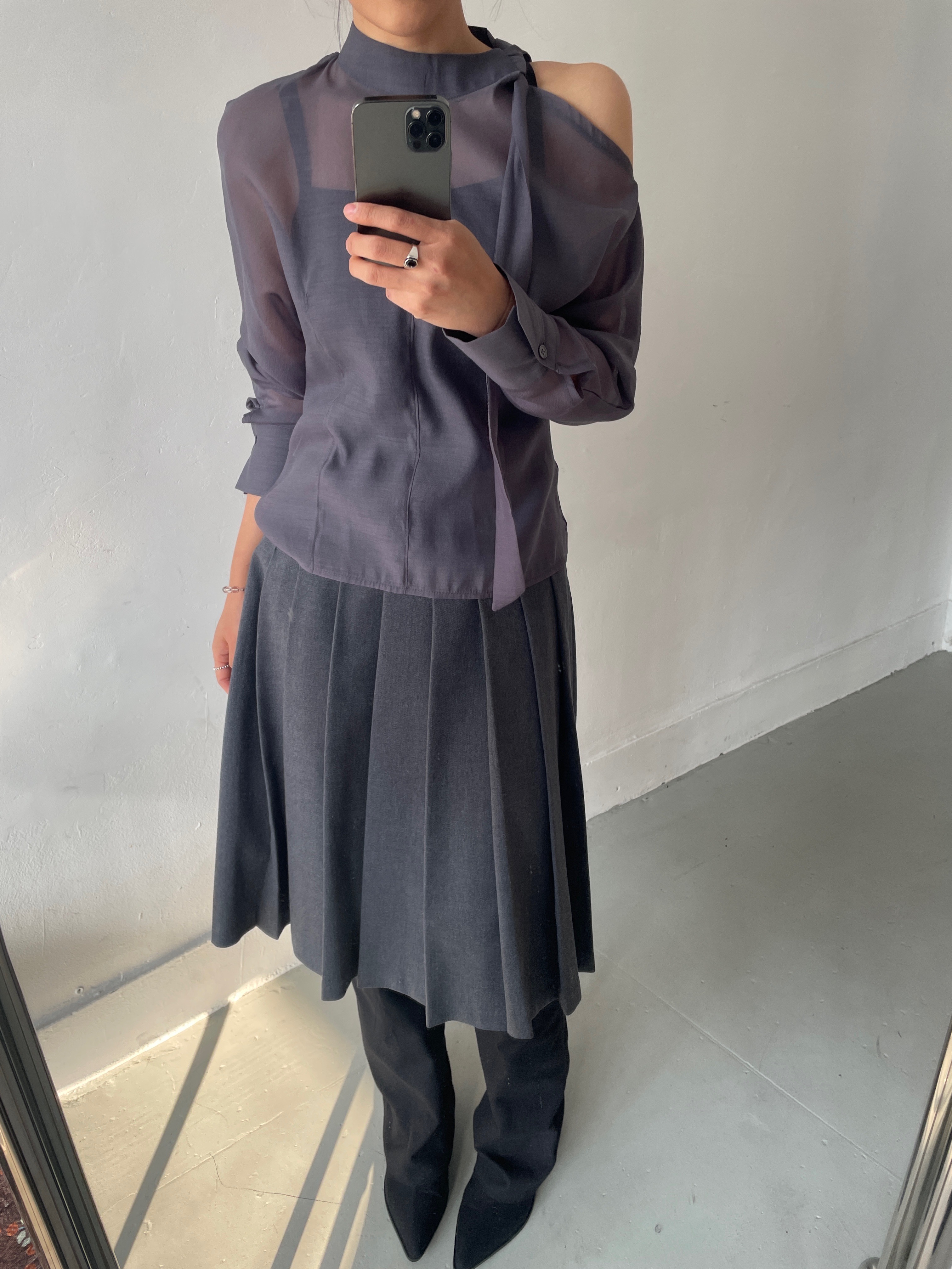 シースルーボウタイ長袖ブラウス | 詳細画像14