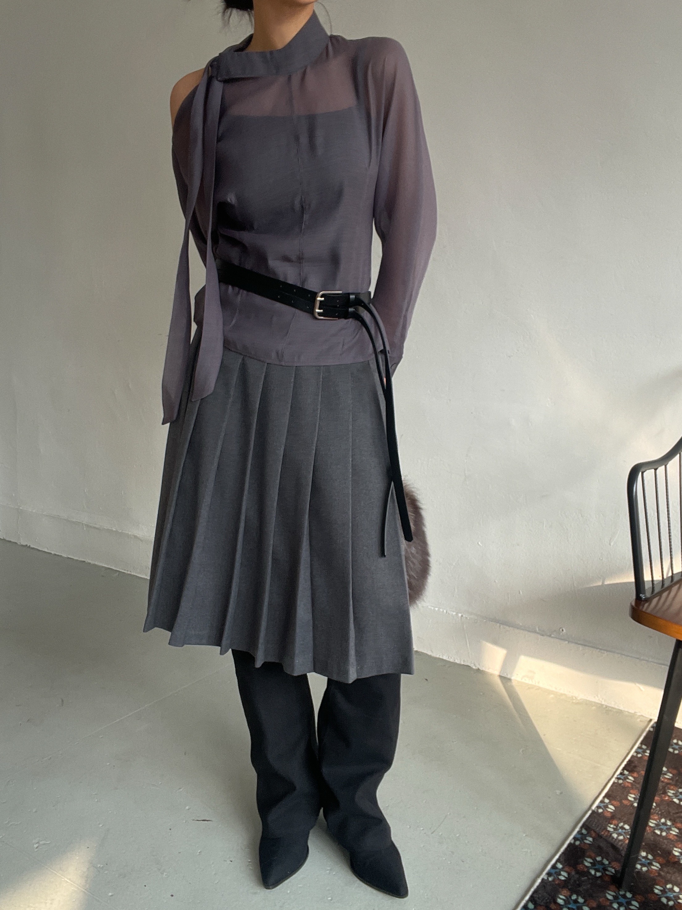 シースルーボウタイ長袖ブラウス | 詳細画像15