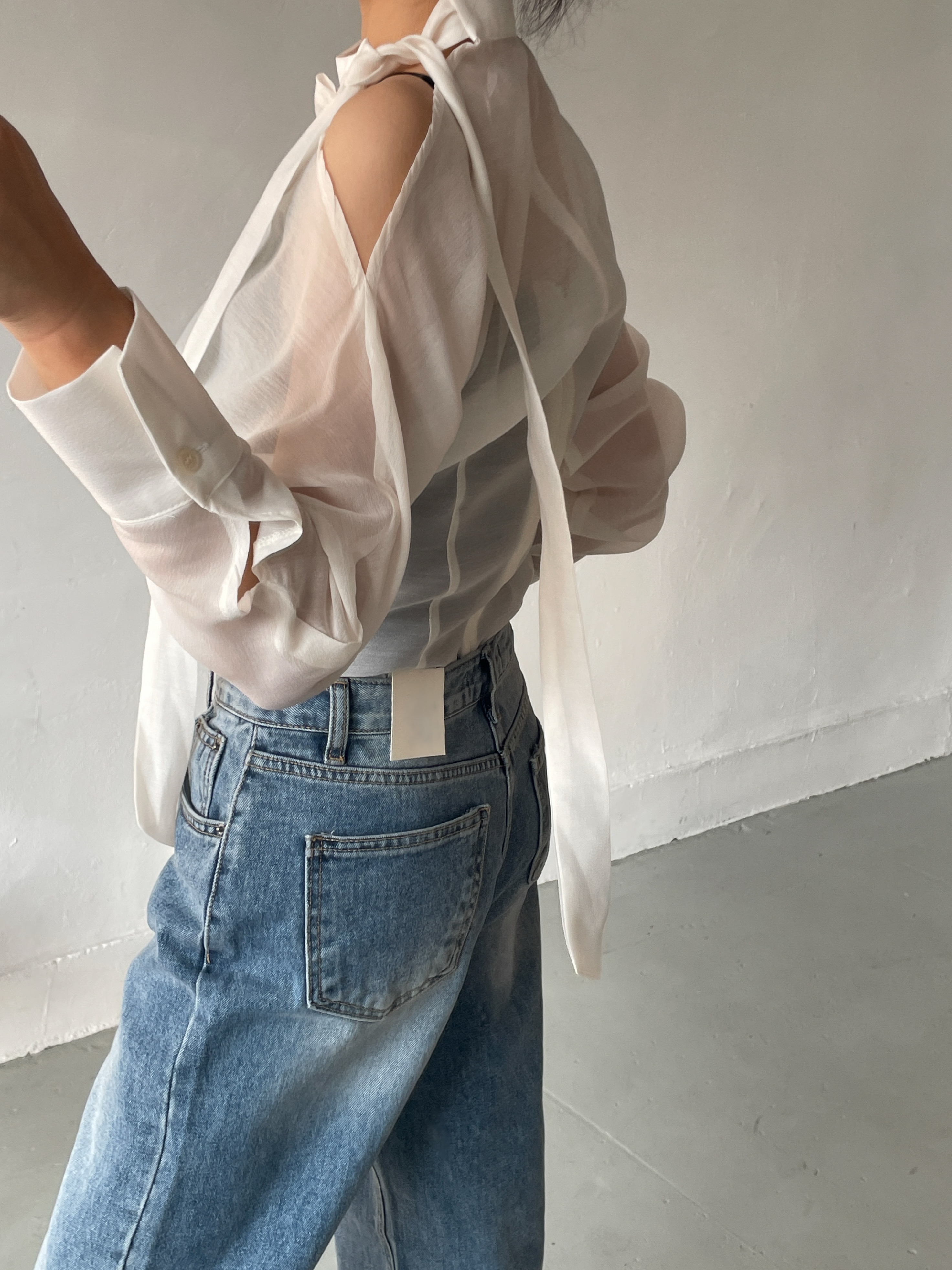 シースルーボウタイ長袖ブラウス | 詳細画像18