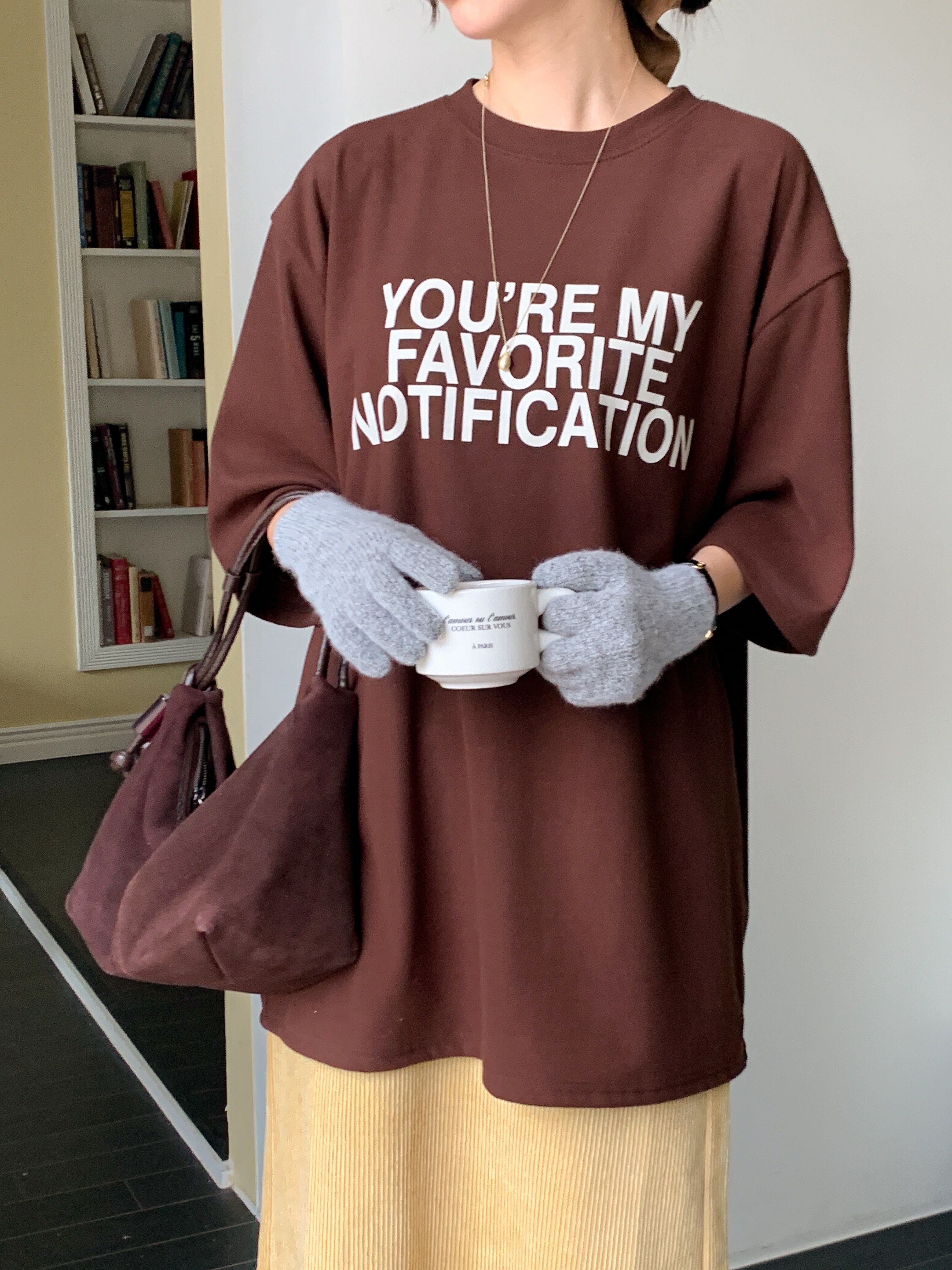 裏起毛ラウンドネックボクシー長袖ロゴTシャツ | 詳細画像2