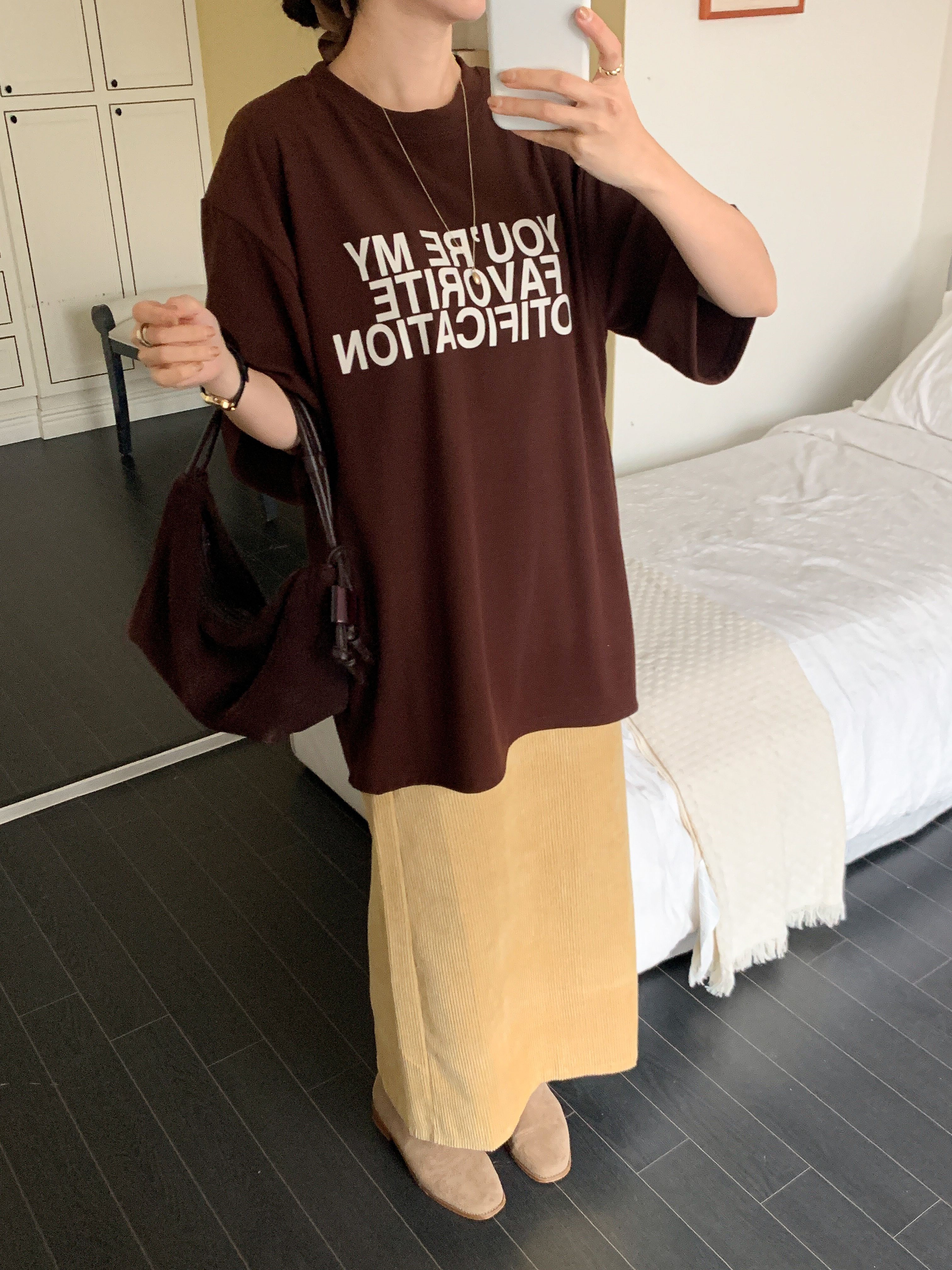 裏起毛ラウンドネックボクシー長袖ロゴTシャツ | 詳細画像3