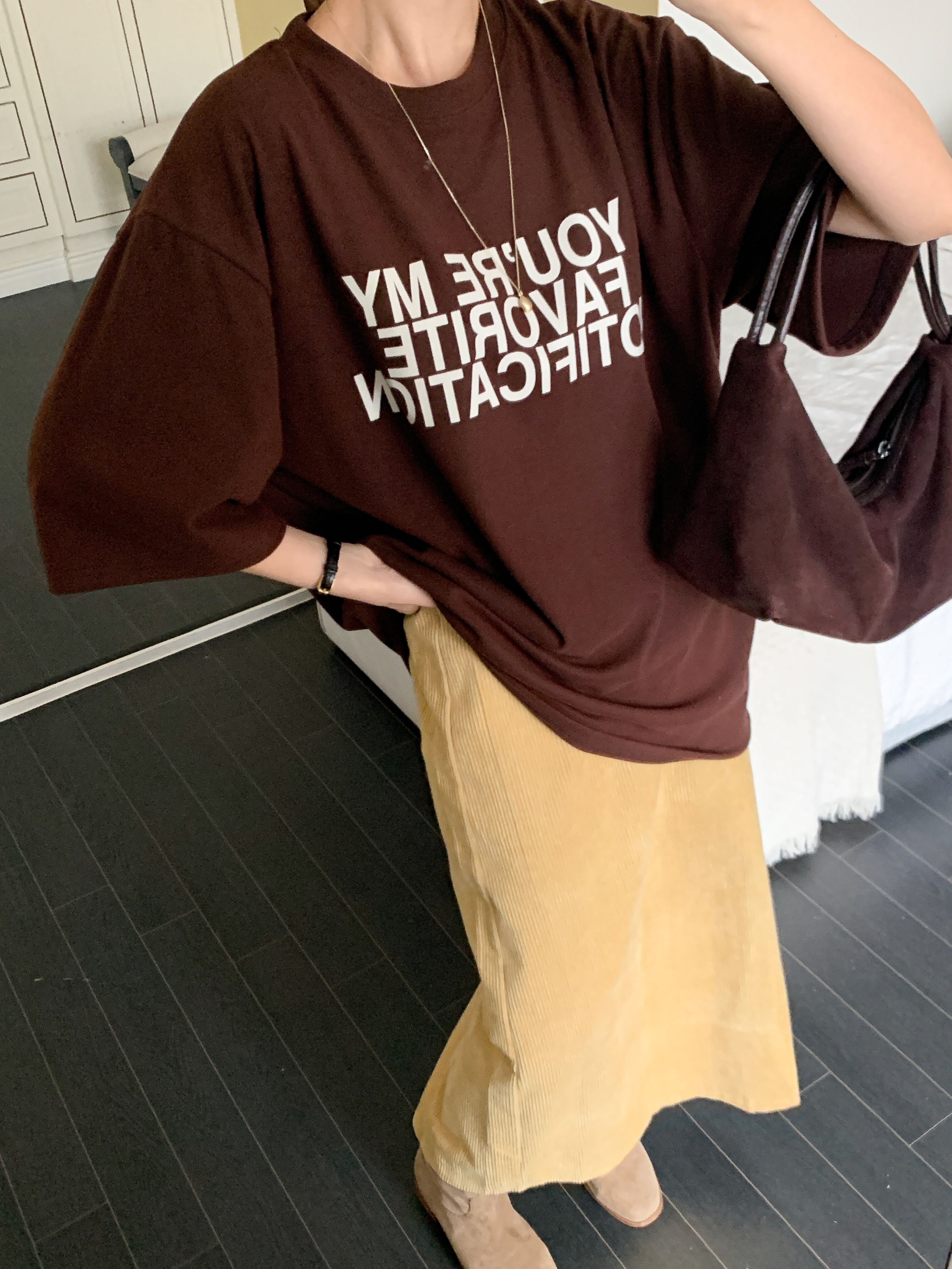 裏起毛ラウンドネックボクシー長袖ロゴTシャツ | 詳細画像4