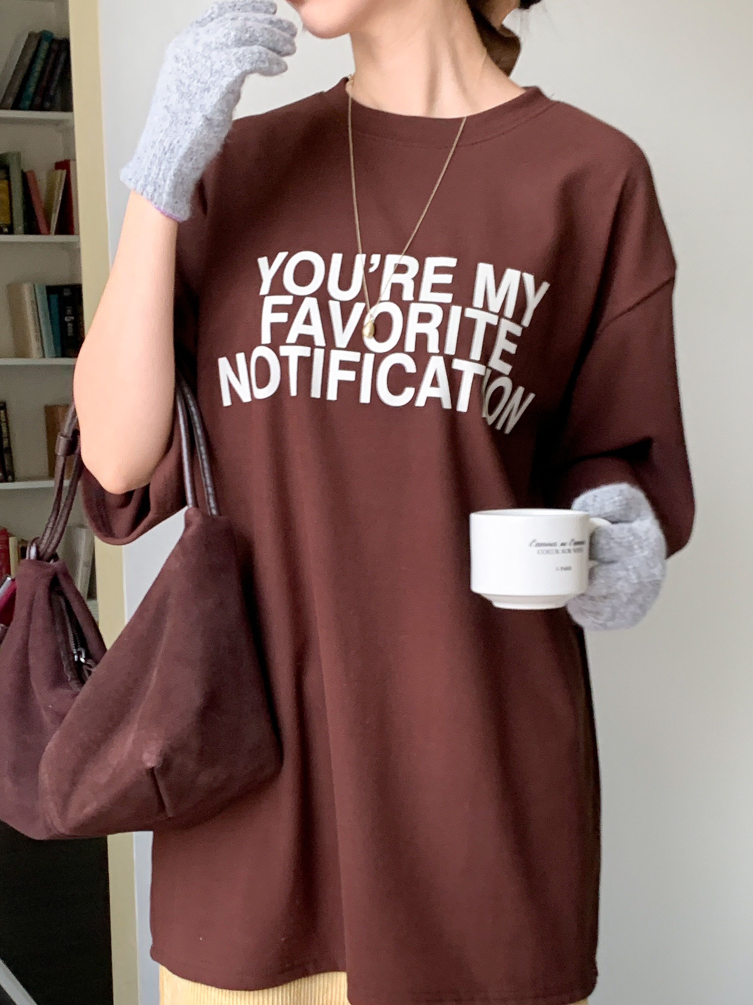 裏起毛ラウンドネックボクシー長袖ロゴTシャツ | 詳細画像9