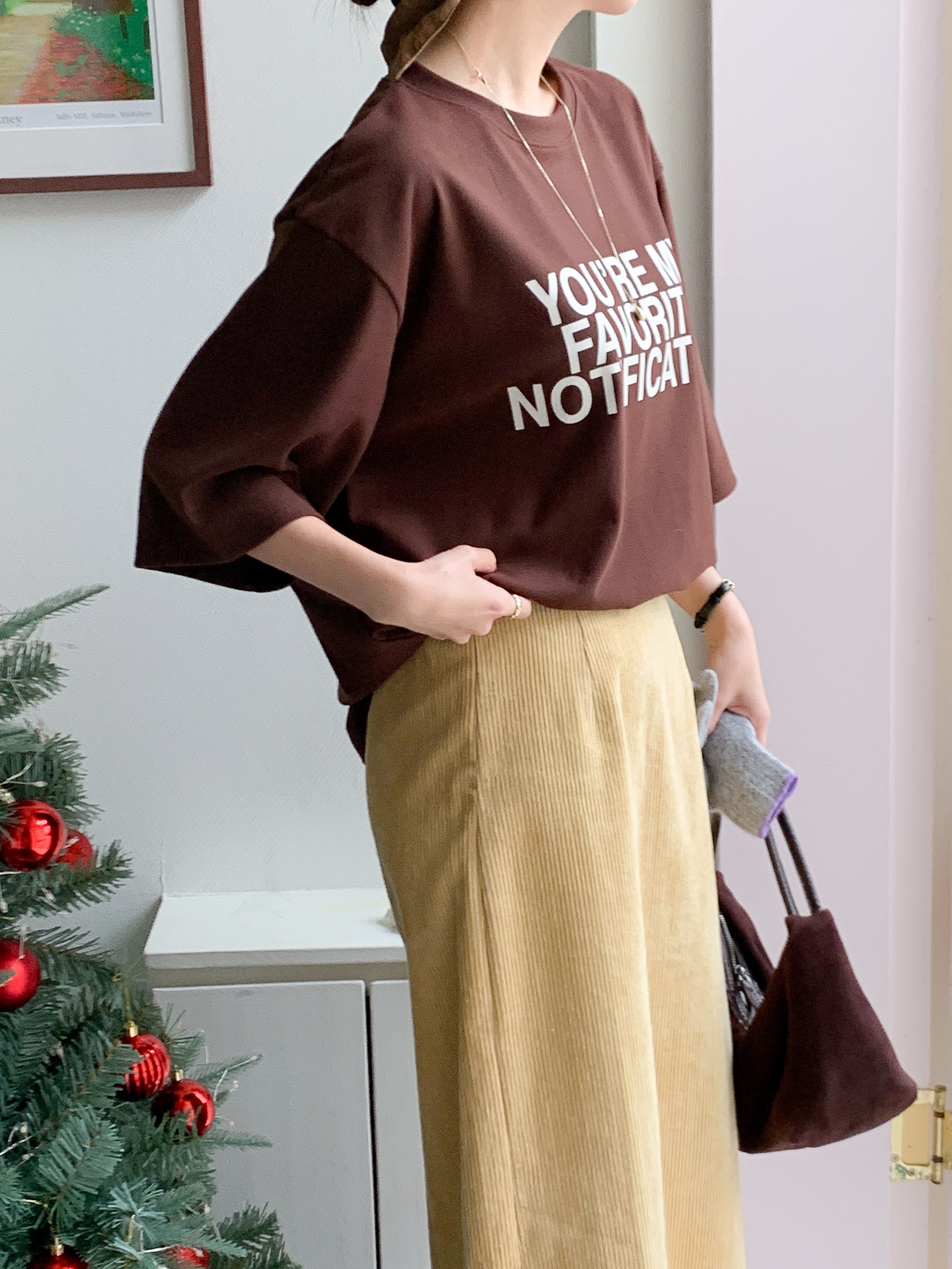 裏起毛ラウンドネックボクシー長袖ロゴTシャツ | 詳細画像11