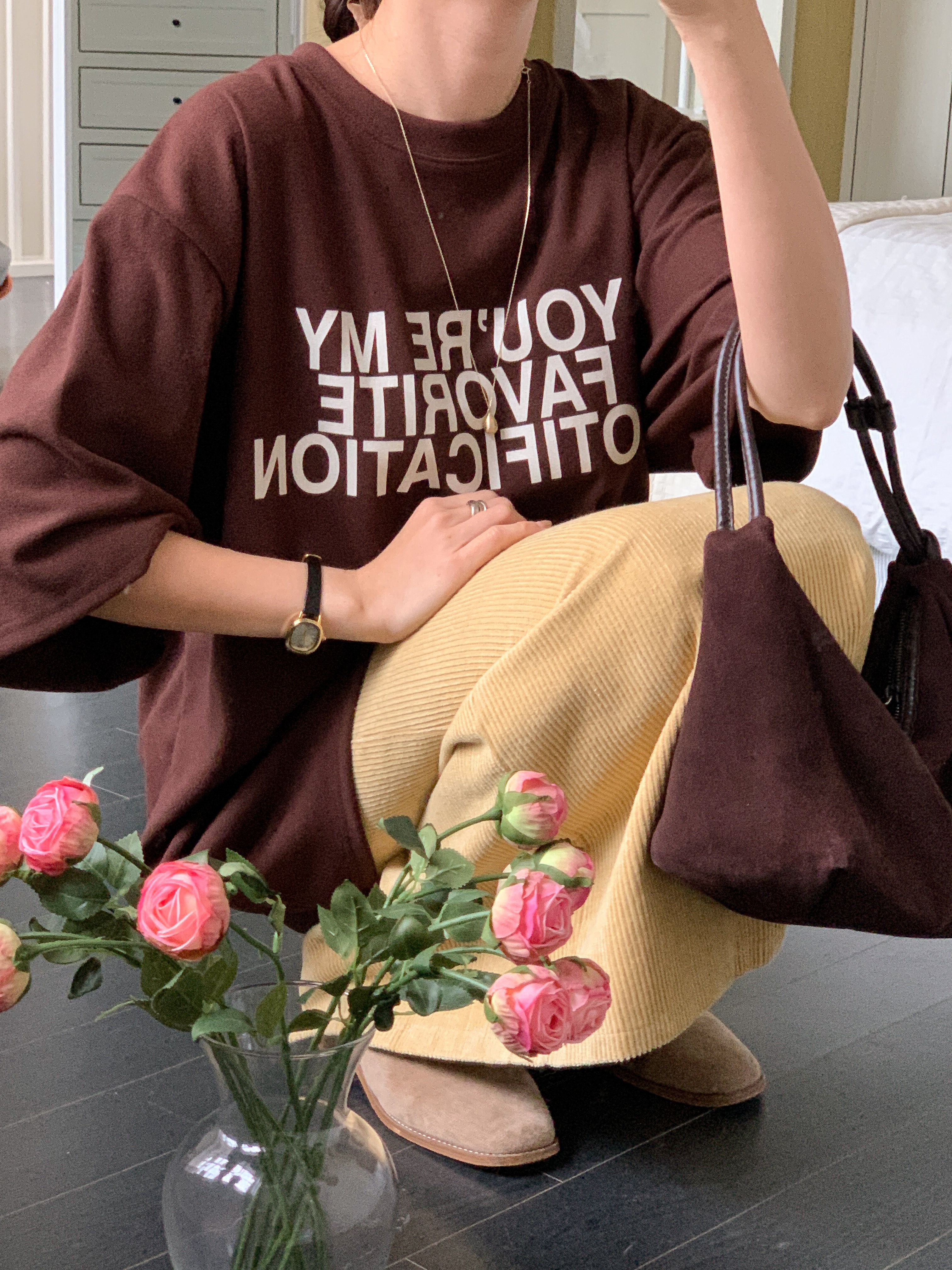 裏起毛ラウンドネックボクシー長袖ロゴTシャツ | 詳細画像18