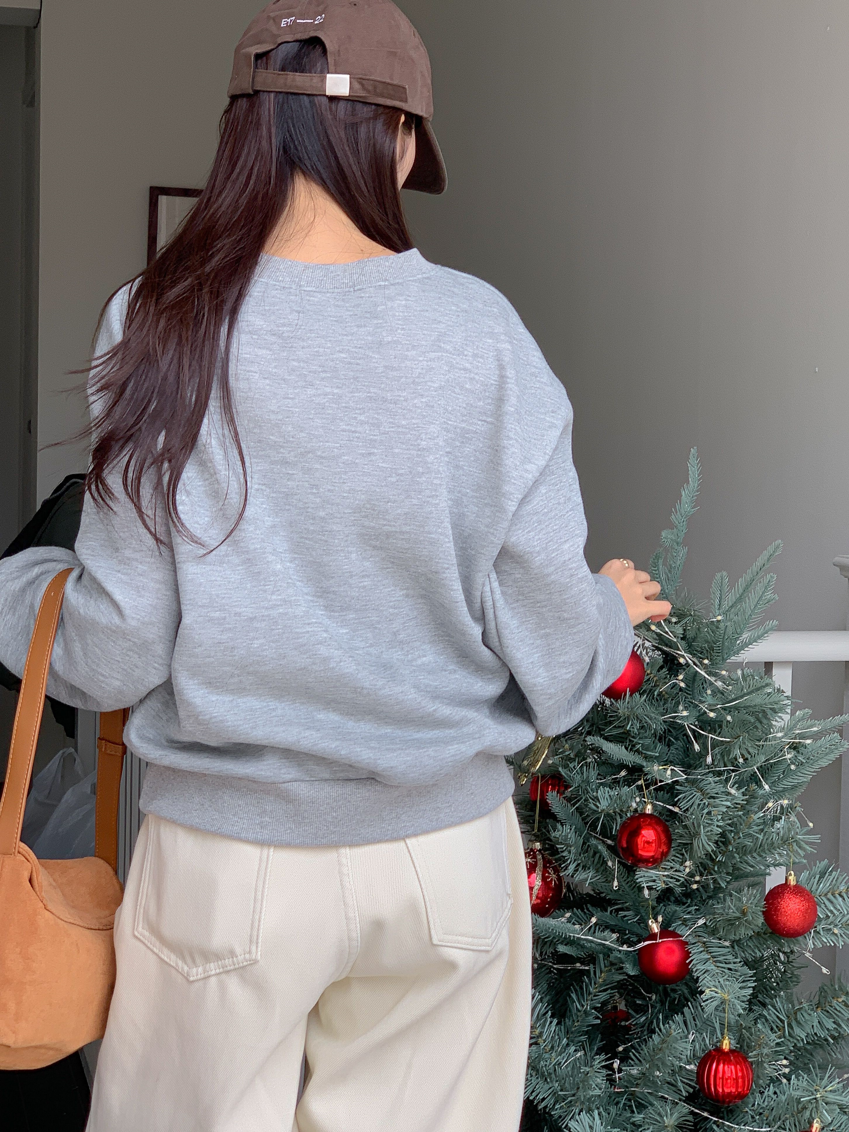 裏起毛Vネックルーズ長袖ロゴスウェット | 詳細画像9