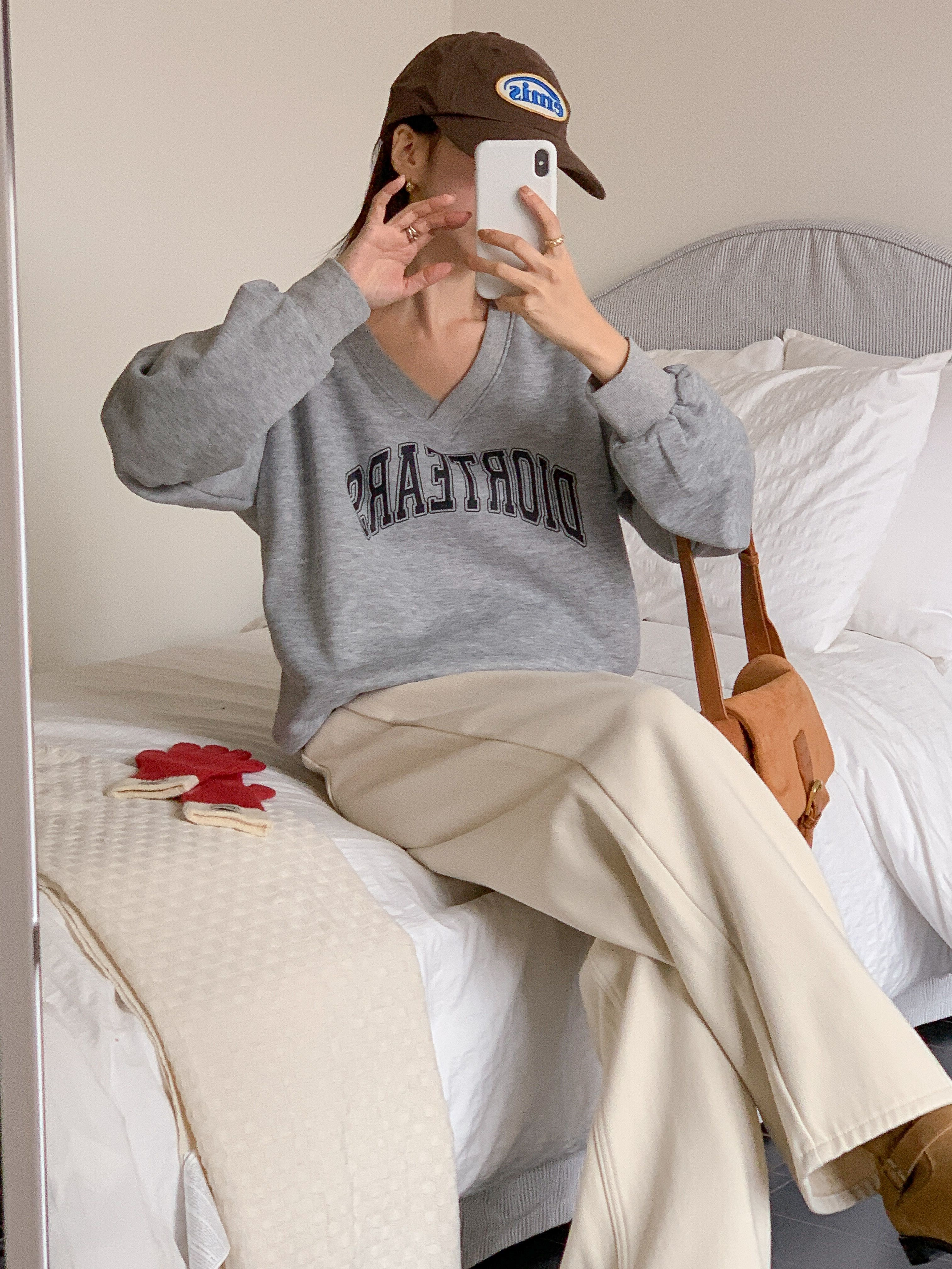 裏起毛Vネックルーズ長袖ロゴスウェット | 詳細画像14