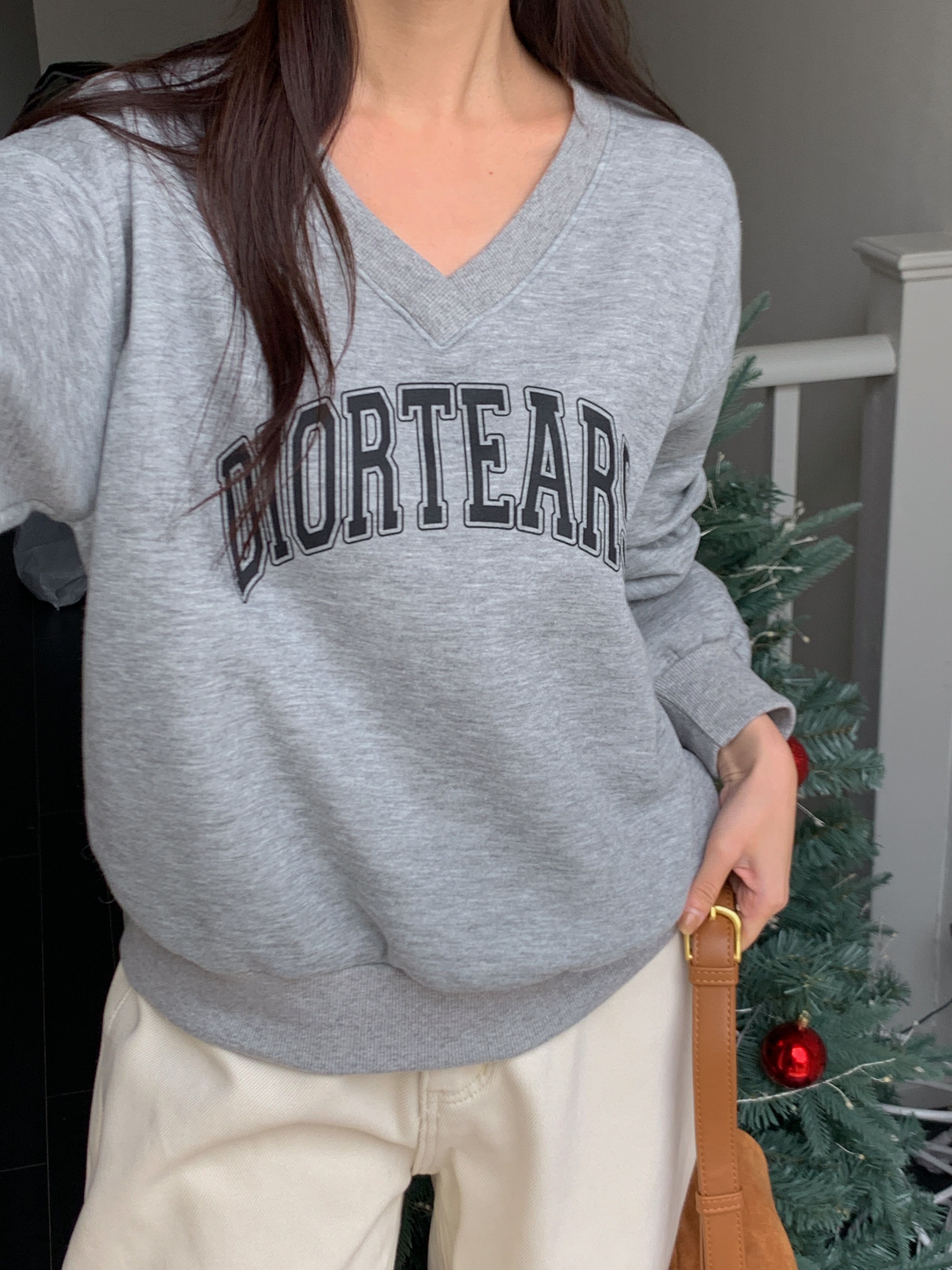 裏起毛Vネックルーズ長袖ロゴスウェット | 詳細画像18