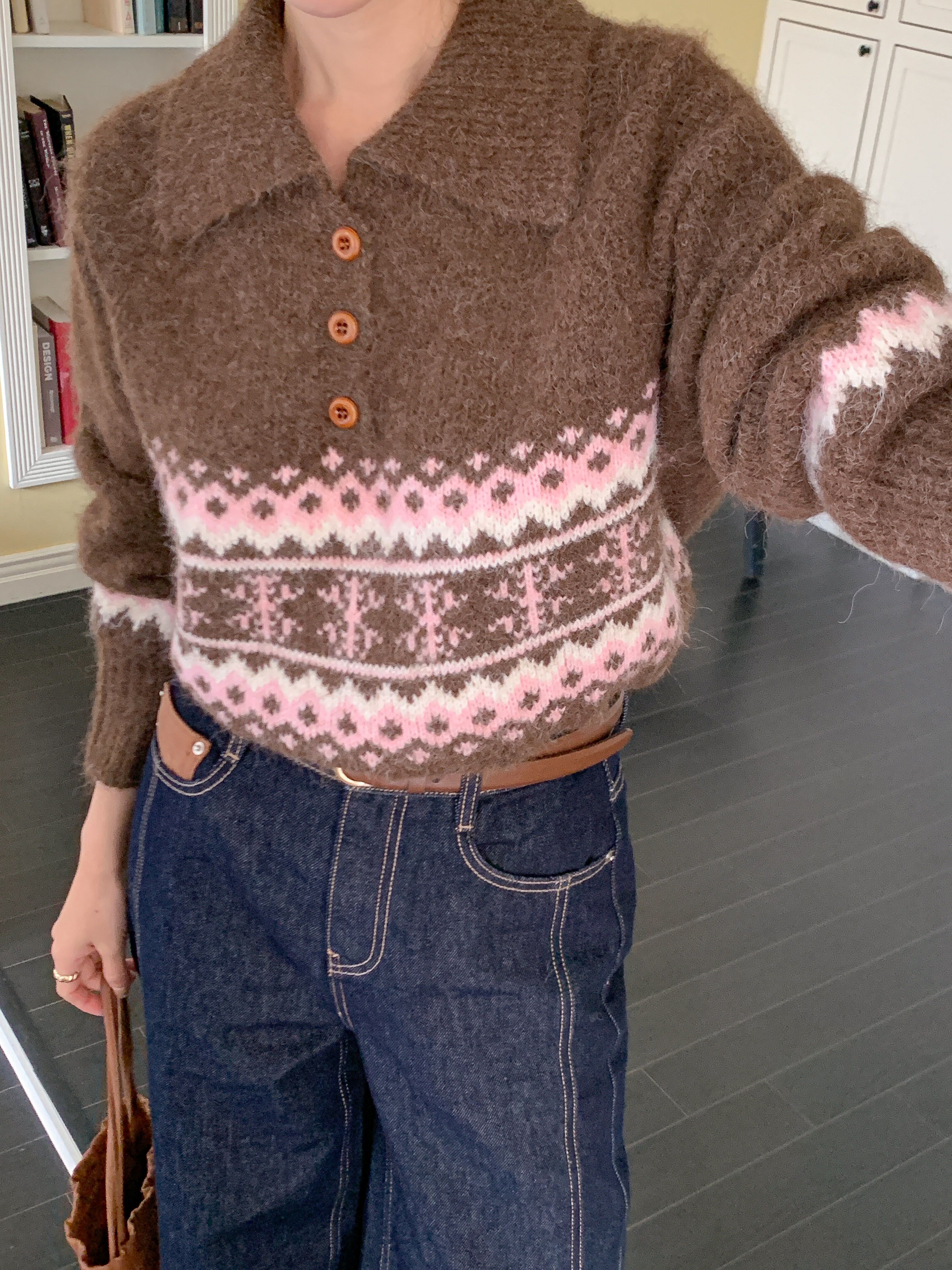 カラー長袖ノルディックニット | 詳細画像3