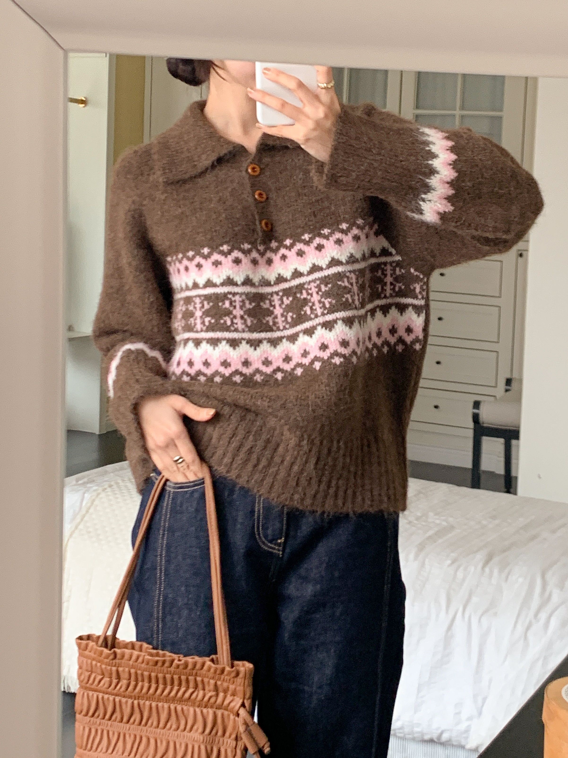 カラー長袖ノルディックニット | 詳細画像5