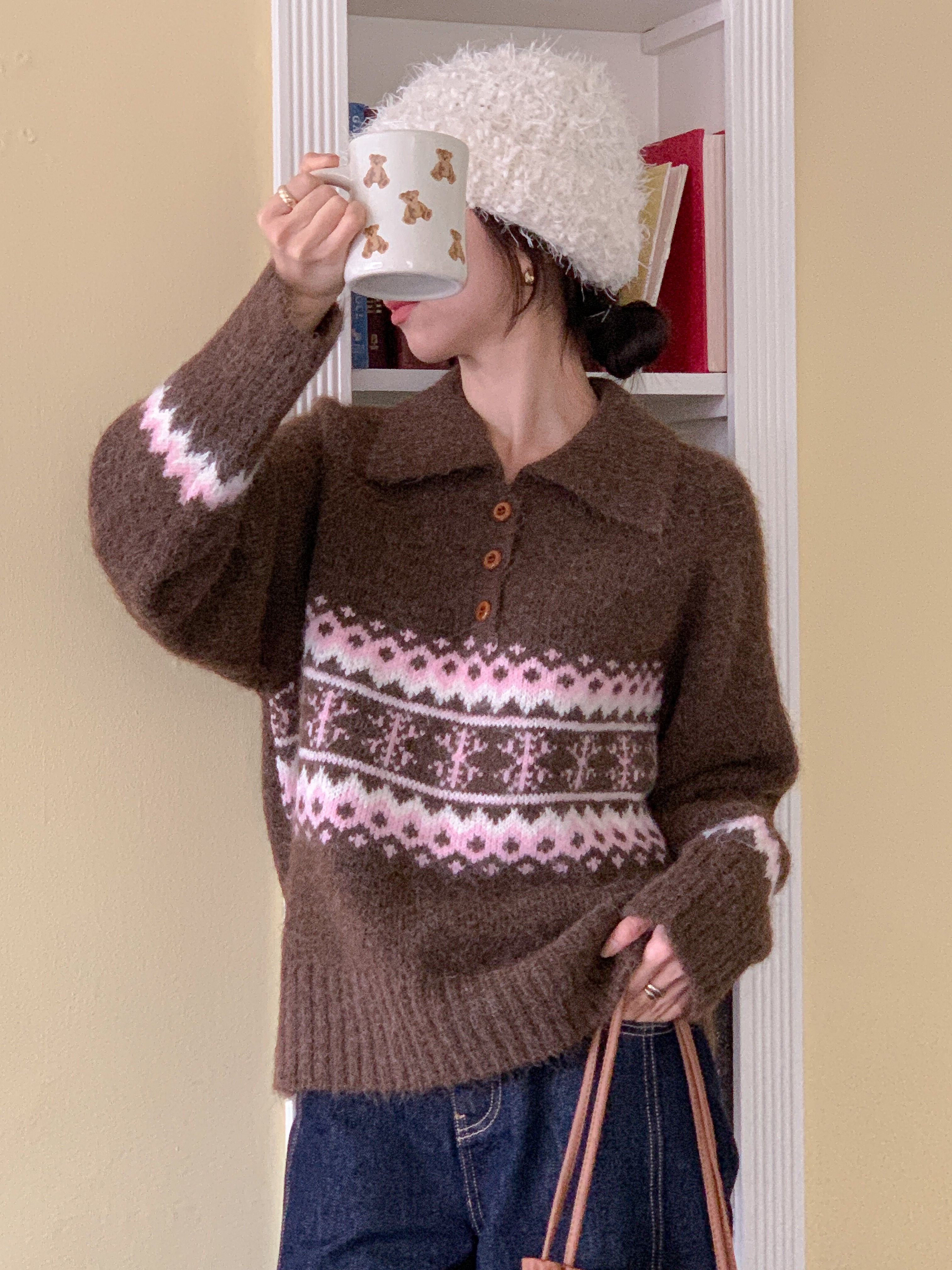 カラー長袖ノルディックニット | 詳細画像10