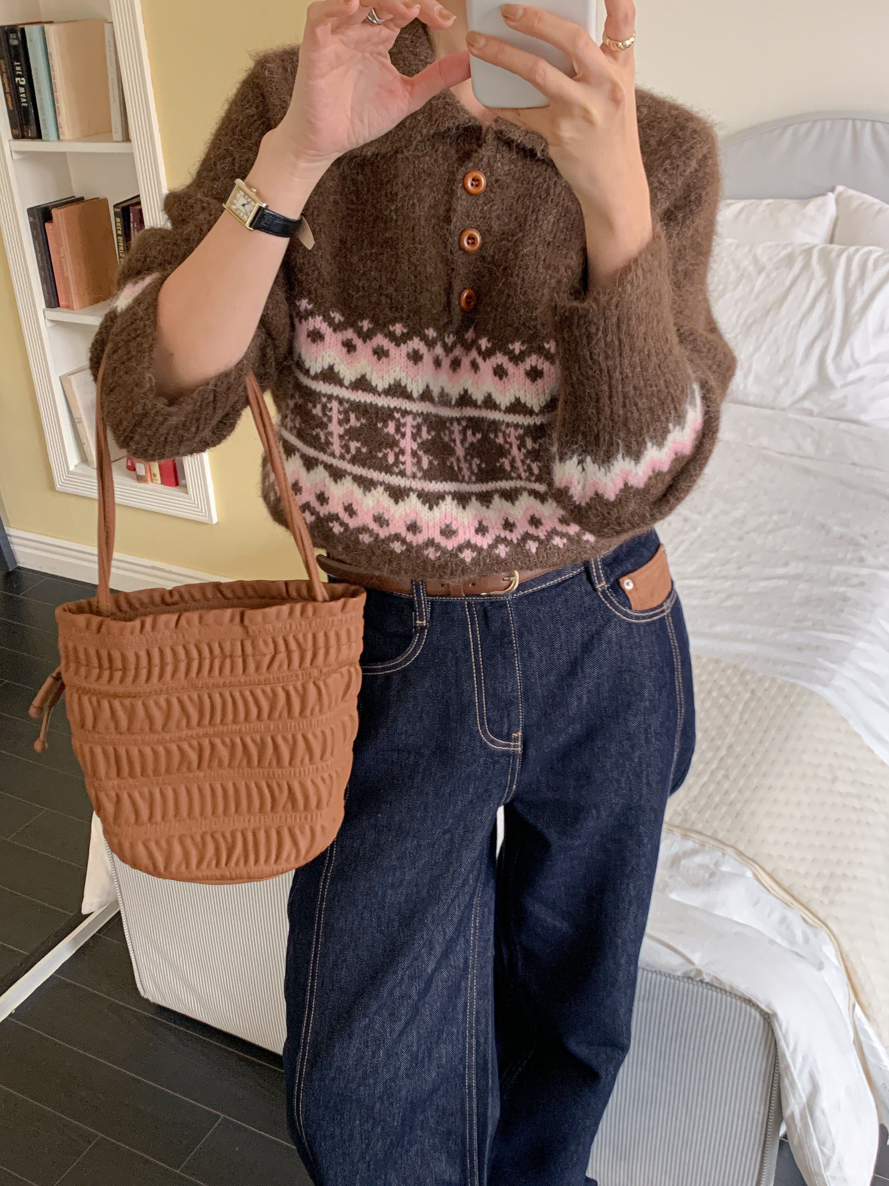 カラー長袖ノルディックニット | 詳細画像12