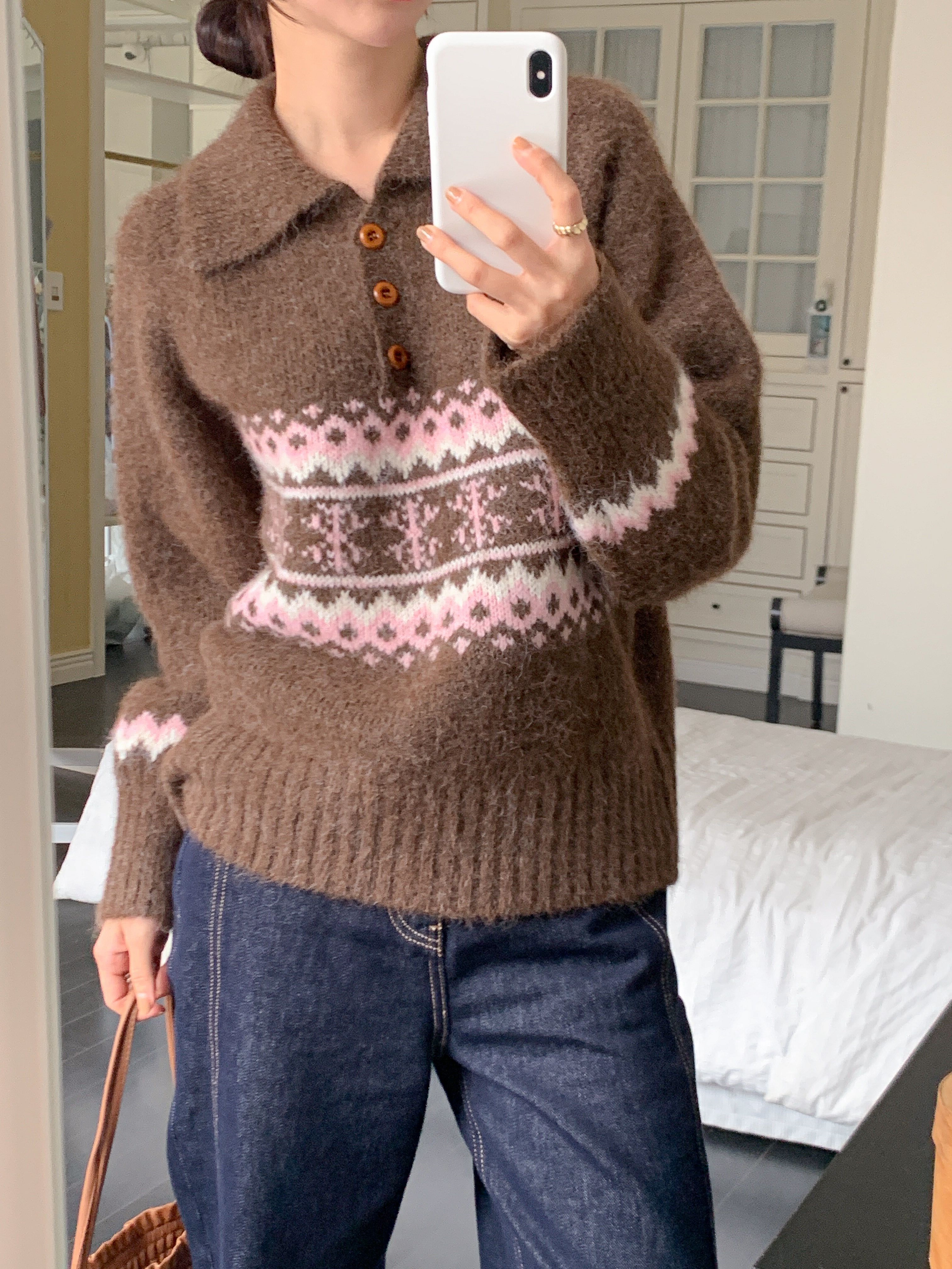 カラー長袖ノルディックニット | 詳細画像15