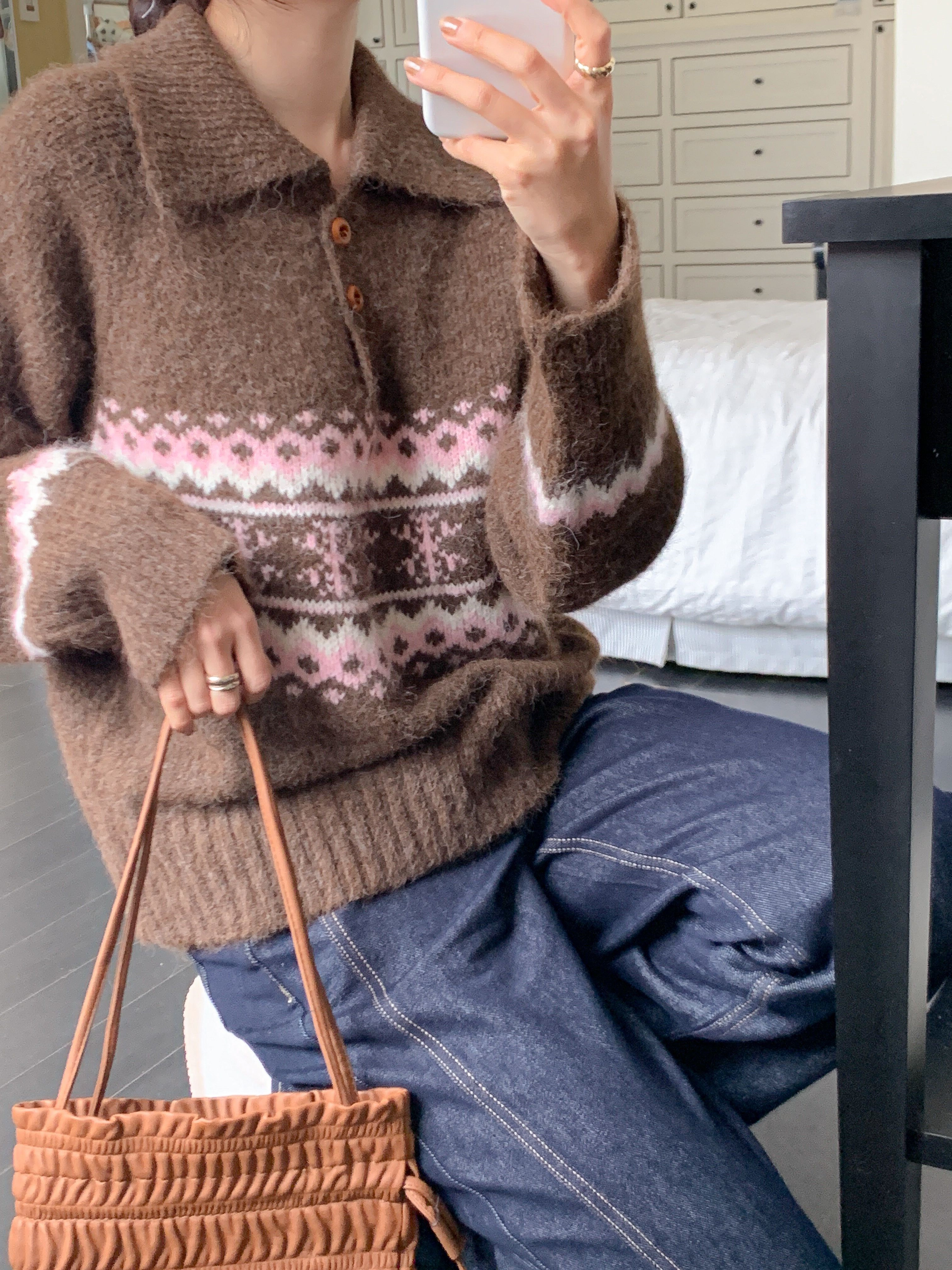 カラー長袖ノルディックニット | 詳細画像18