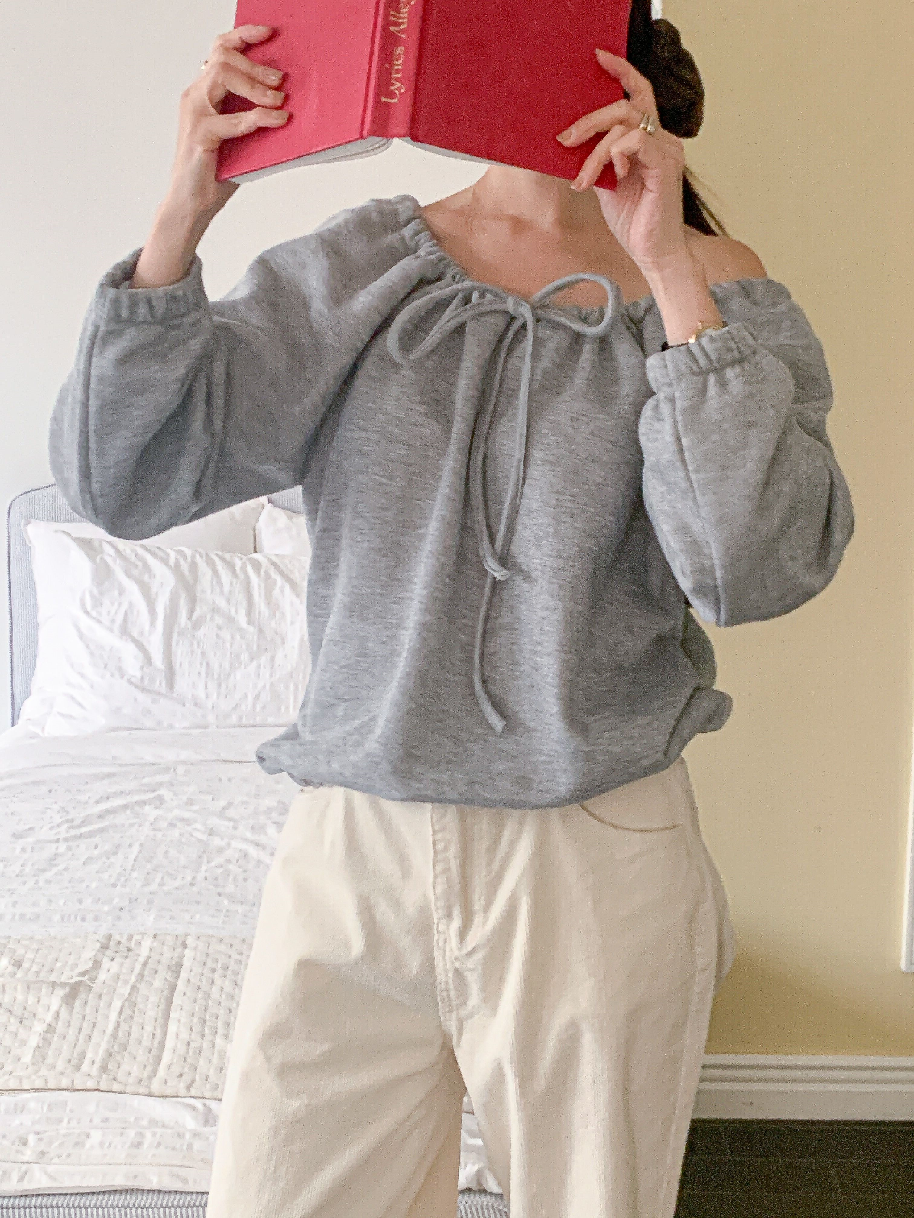 ファー裏地Vネックルーズ長袖レタリングスウェット | 詳細画像14