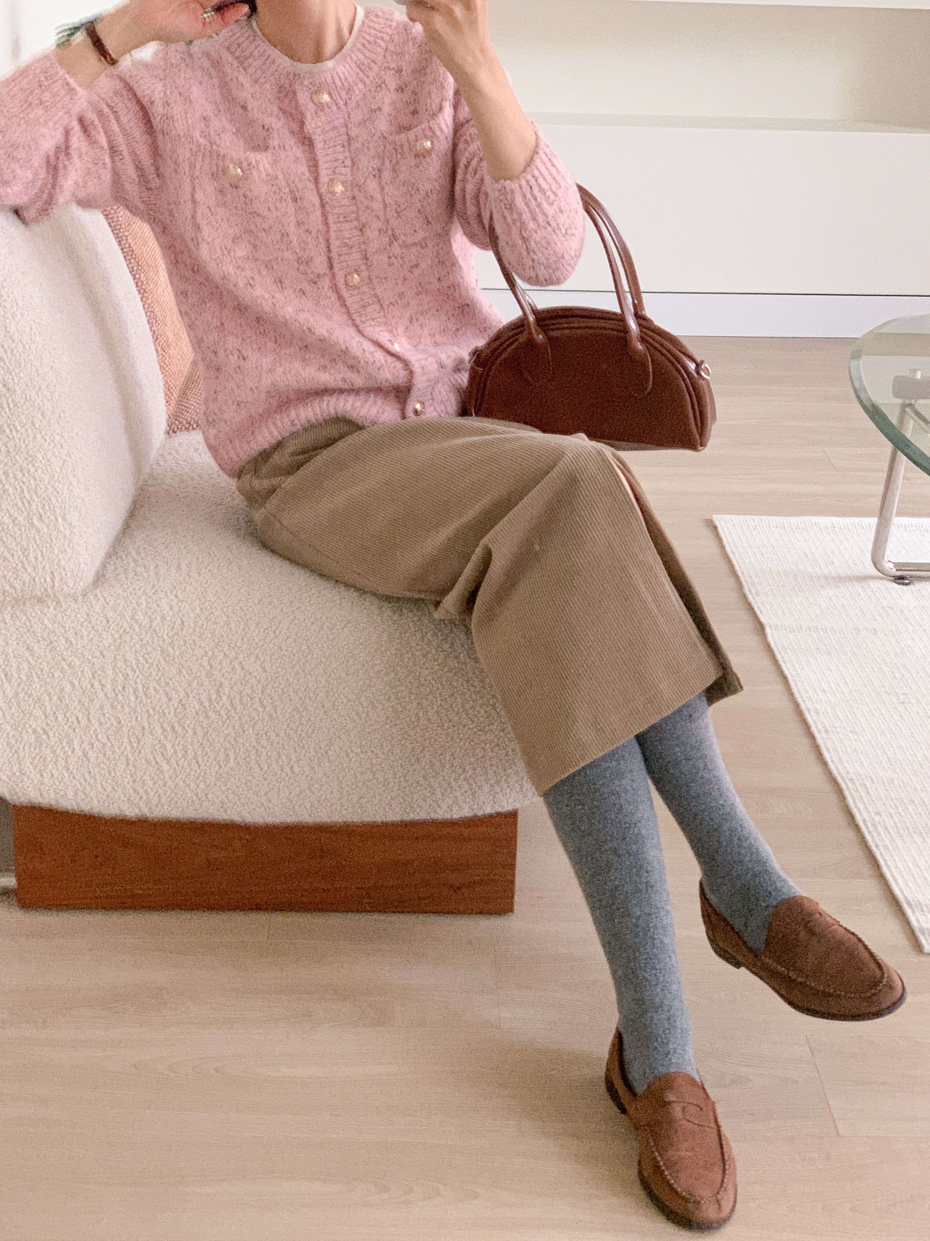 ボタンラウンドネック長袖カーディガン | 詳細画像5