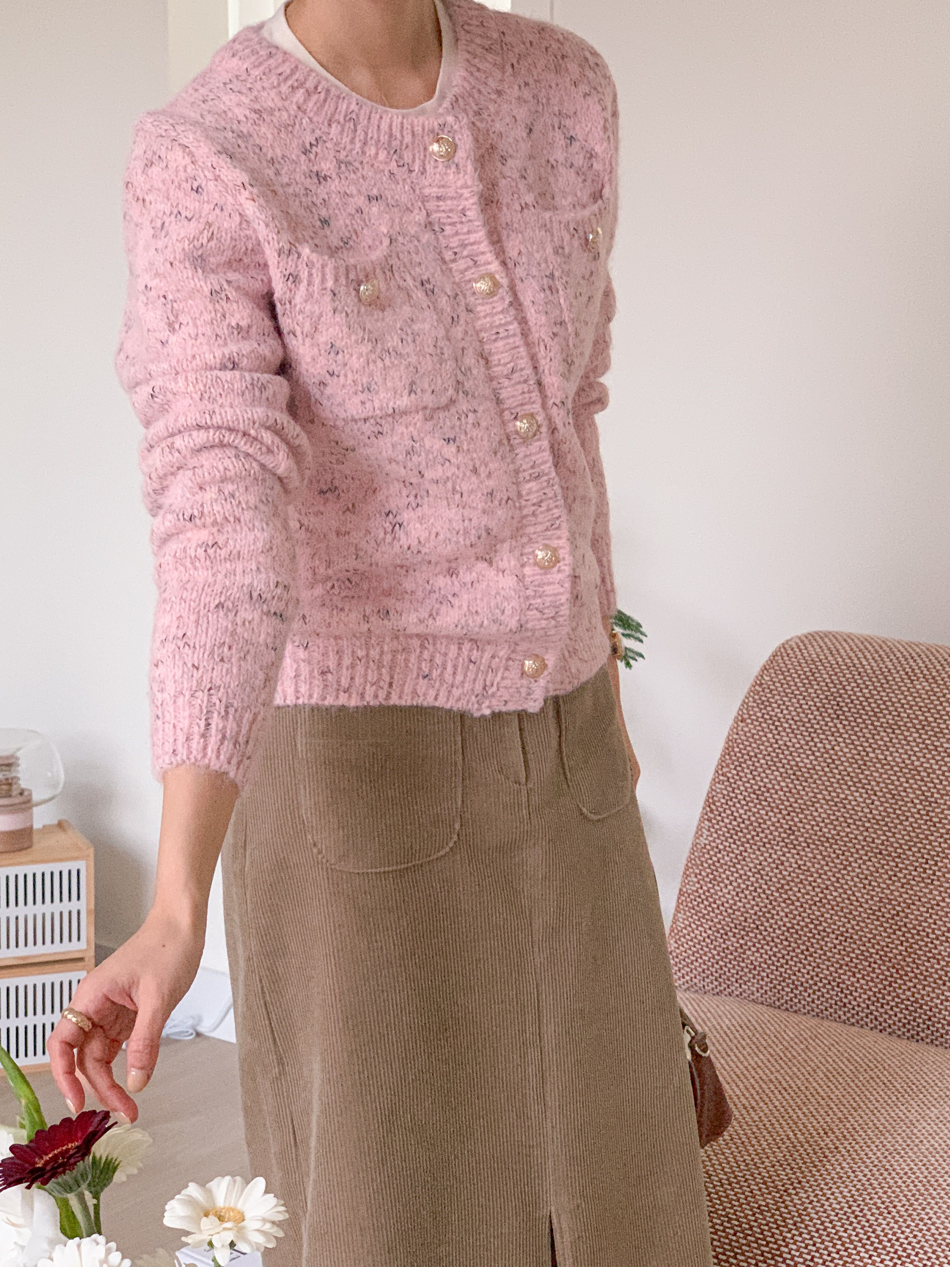 ボタンラウンドネック長袖カーディガン | 詳細画像13